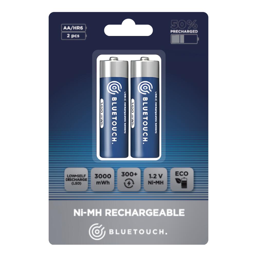 BLUETOUCH Klasické nabíjecí baterie BLUETOUCH; typ AA, 3000 mWh