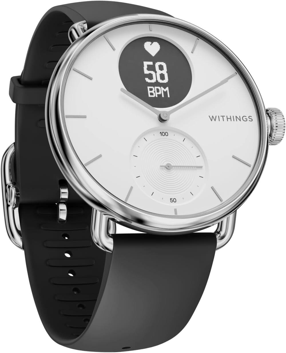 WITHINGS Montre connectée santé ScanWatch Blanc 38mm