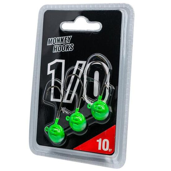Jigkop - Monkey Lures - Monkey Hooks (1/0) (12g, Green - White)