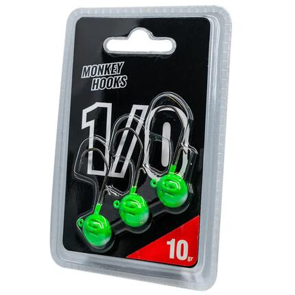 Jigkop - Monkey Lures - Monkey Hooks (1/0) (15g, Green - White)