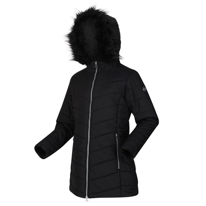 Fabrizia geïsoleerde parka wandeljas voor kinderen - Zwart