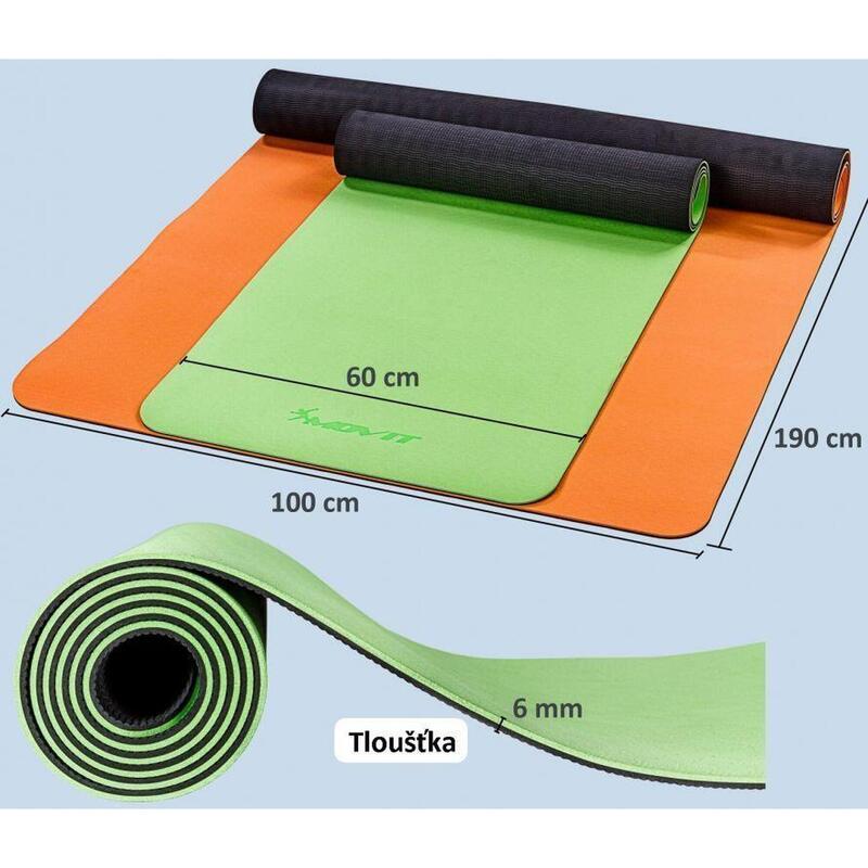 Covoras de gimnastica, MOVIT®, 190 x 60 x 0,6cm, galben