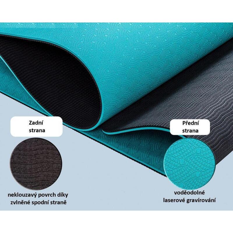 Covoras de gimnastica, MOVIT®, 190 x 100 x 0,6cm, albastru petrol