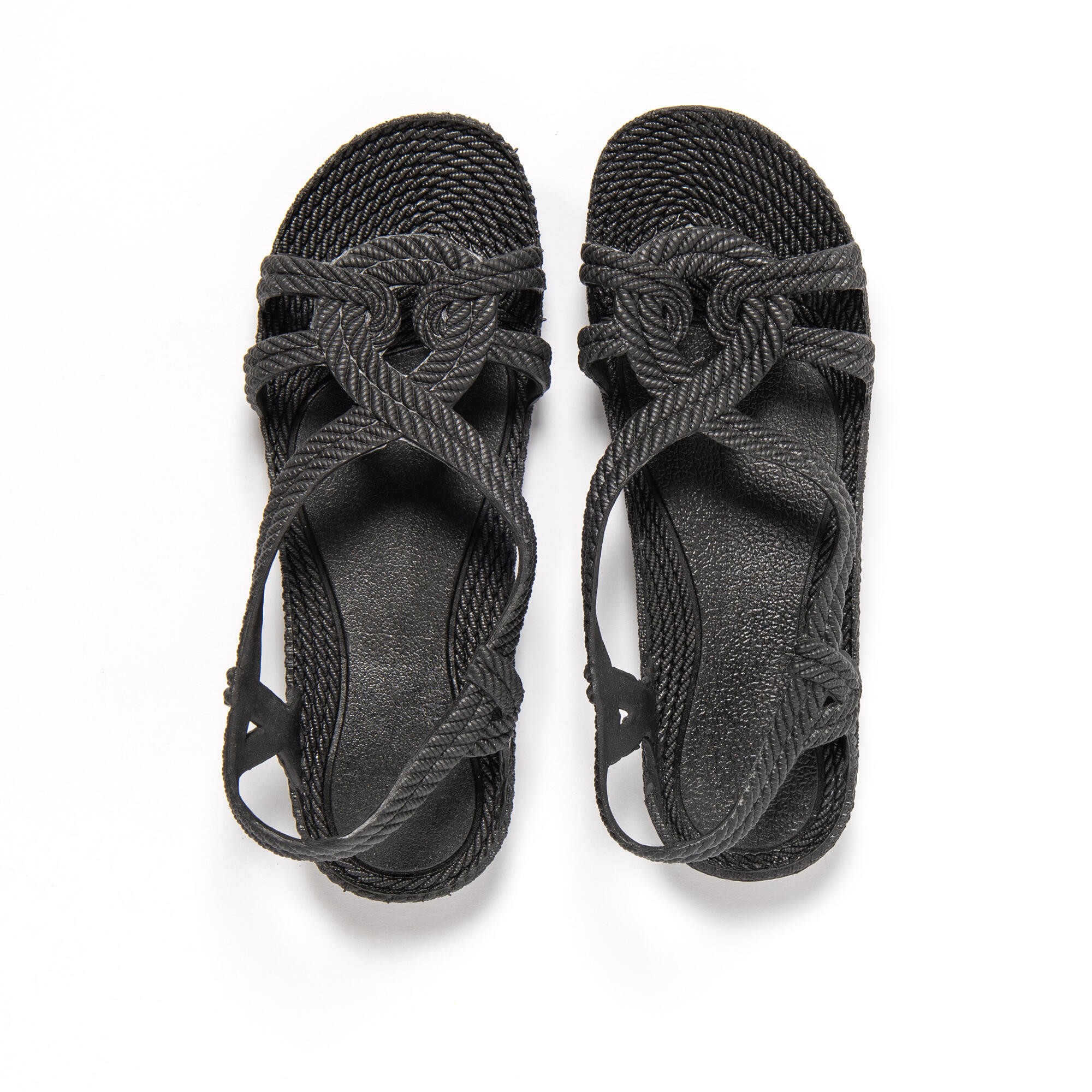 Infradito da spiaggia unisex di colore nero con suola in gomma 2/8