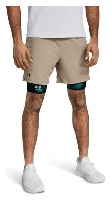 Short Under Armour Vanish 6in Beige Homme