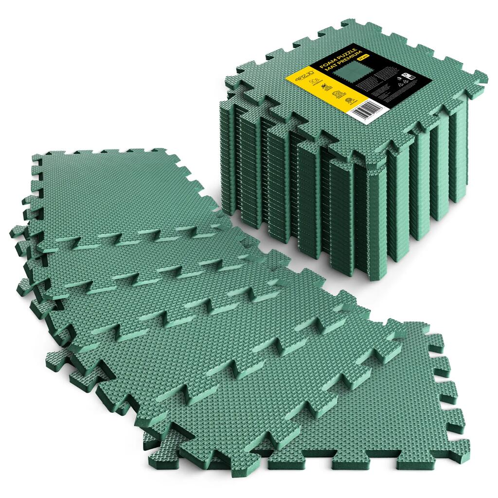 4FIZJO Настилка пъзел за фитнес EVA 24 бр. 30x30x1 см – Противоплъзгаща