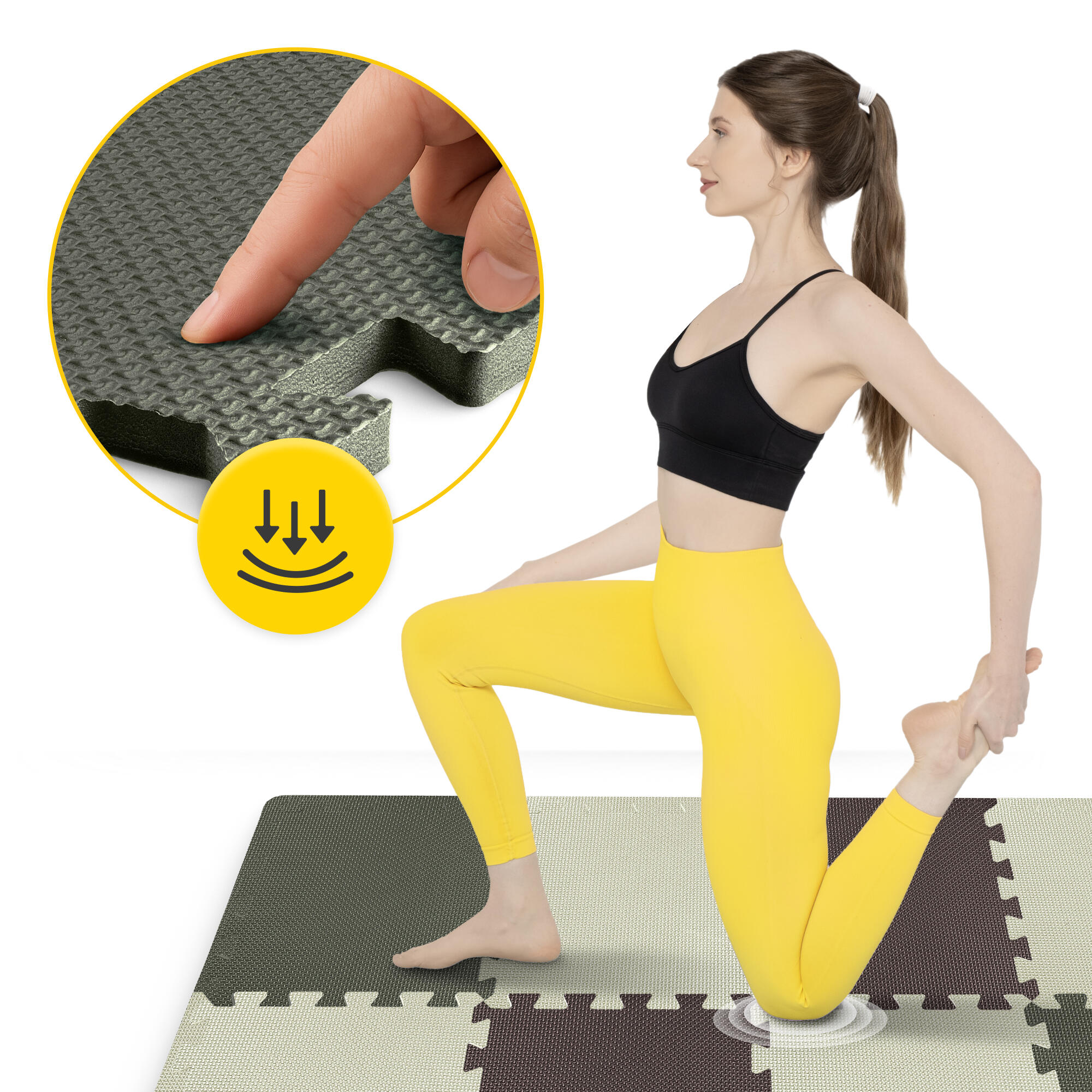 Puzzelmat fitness antislip EVA-schuim vloerbescherming 30x30x1cm 24st 4FIZJO 2/7