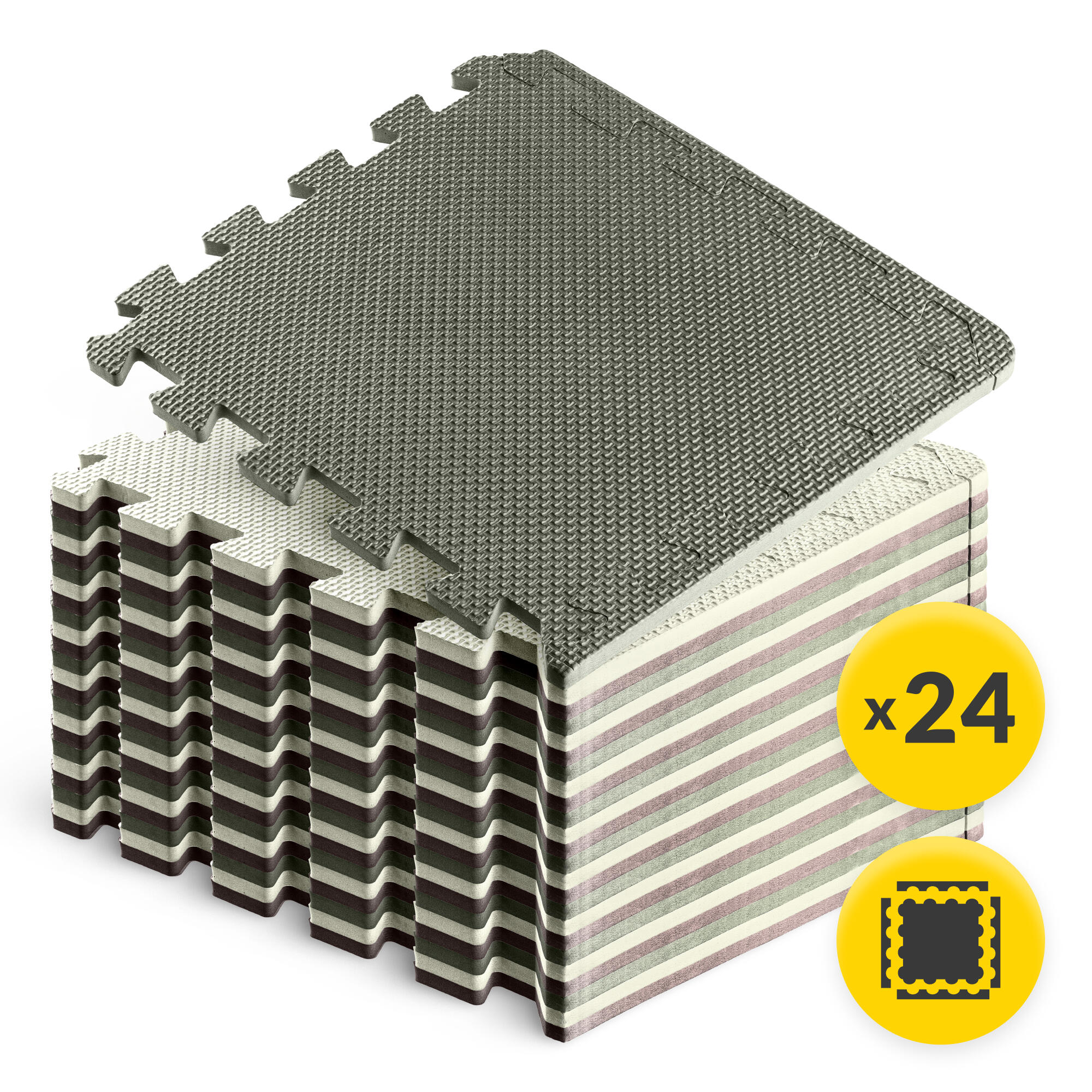 Puzzelmat fitness antislip EVA-schuim vloerbescherming 30x30x1cm 24st 4FIZJO 7/7
