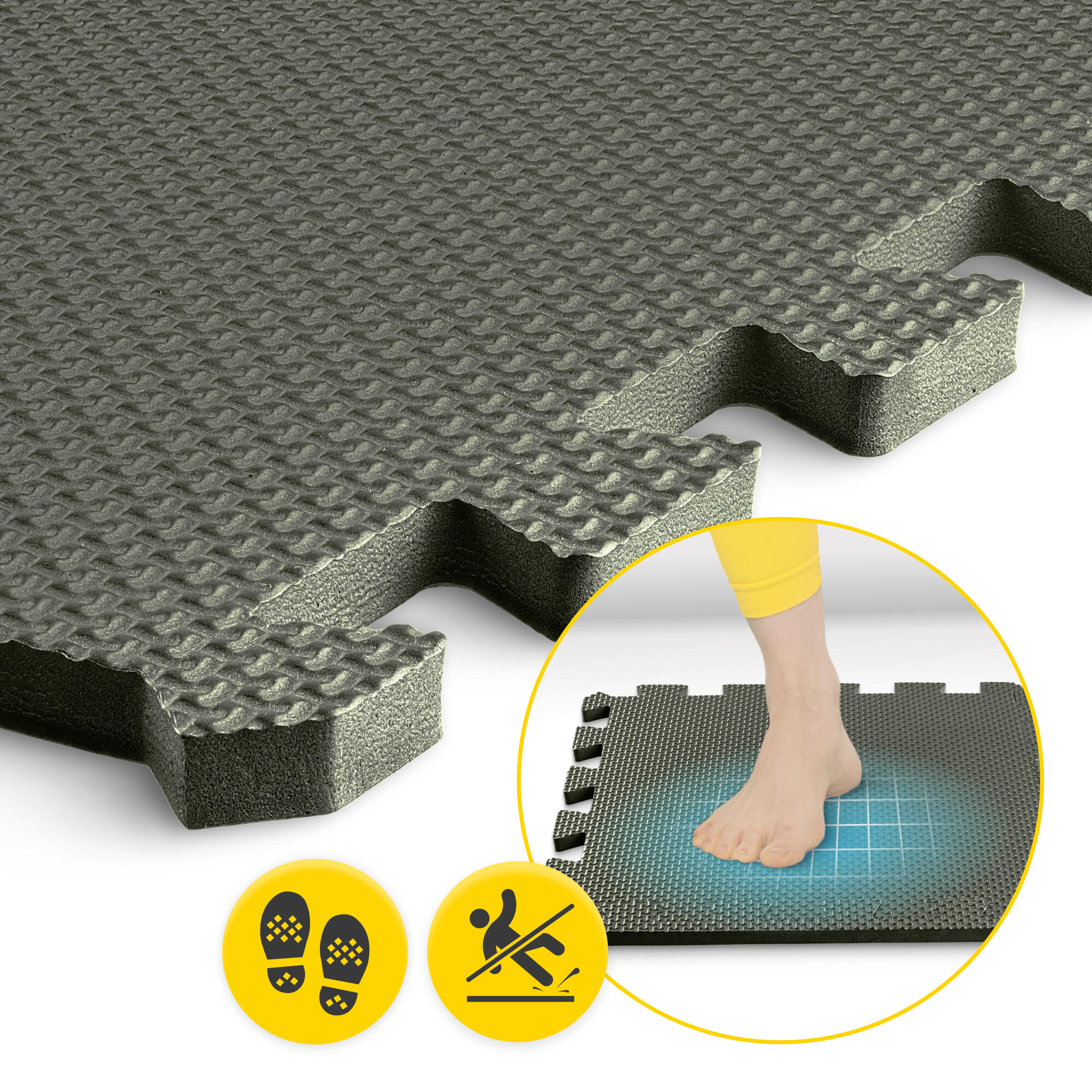 Puzzelmat fitness antislip EVA-schuim vloerbescherming 30x30x1cm 24st 4FIZJO 4/7
