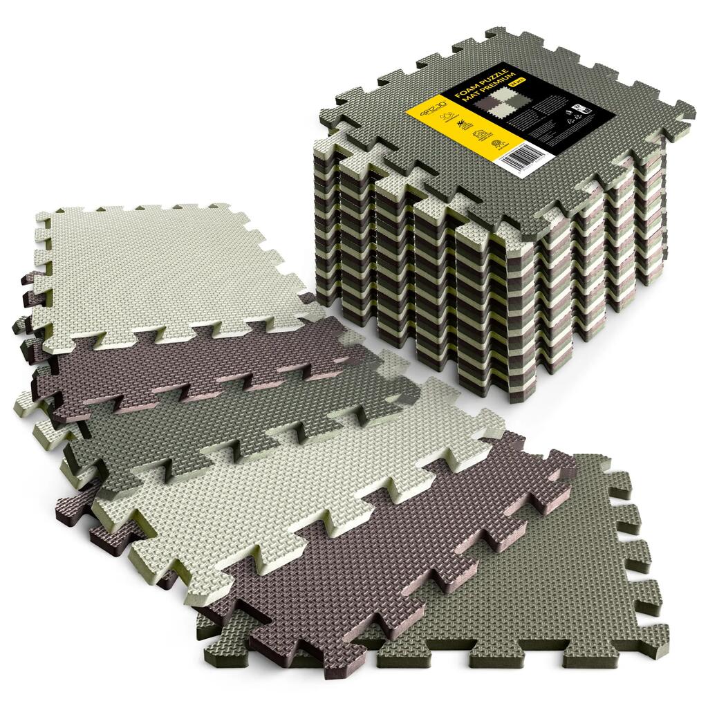 4FIZJO Настилка пъзел за фитнес EVA 24 бр. 30x30x1 см – Противоплъзгаща
