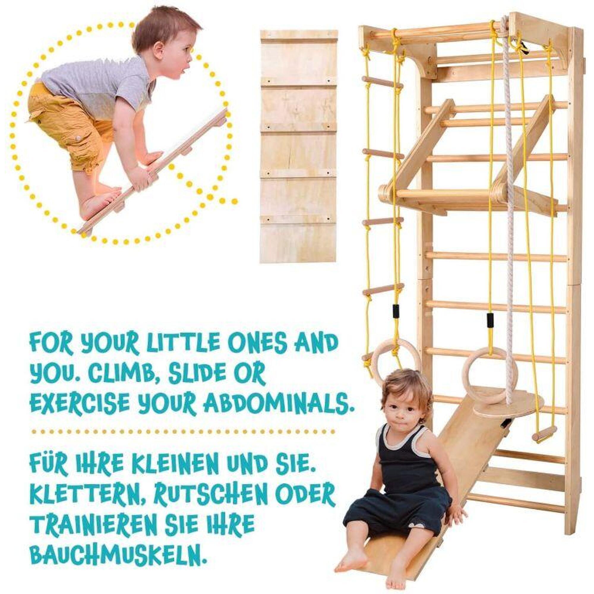 Spalier gimnastică multifuncțional cu bară tracțiuni inele Physionics