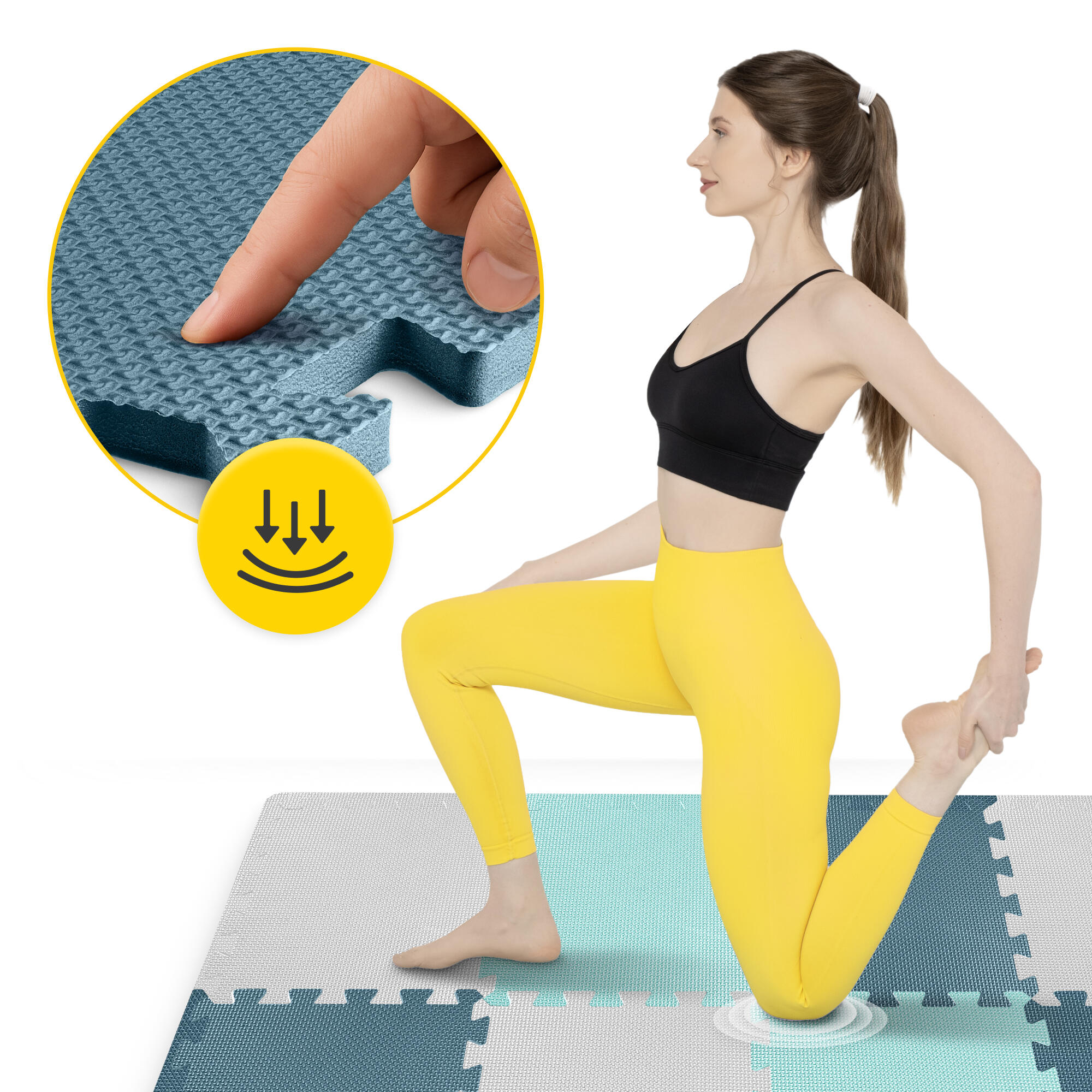 Puzzelmat fitness antislip EVA-schuim vloerbescherming 30x30x1cm 24st 4FIZJO 2/7
