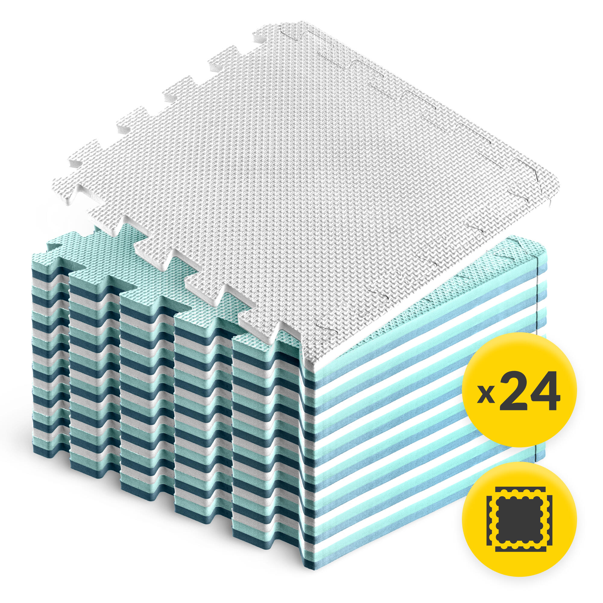 Puzzelmat fitness antislip EVA-schuim vloerbescherming 30x30x1cm 24st 4FIZJO 7/7