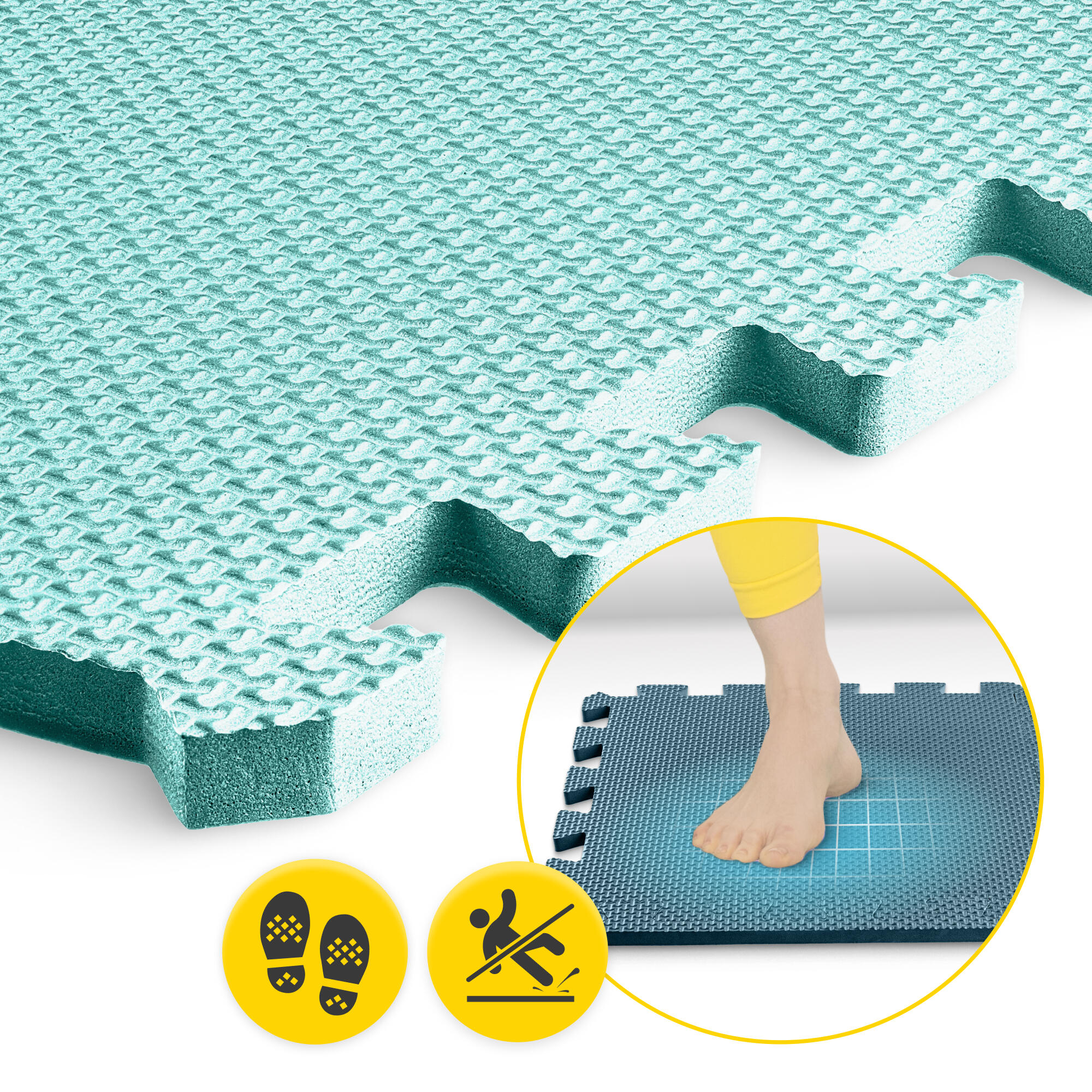 Puzzelmat fitness antislip EVA-schuim vloerbescherming 30x30x1cm 24st 4FIZJO 4/7