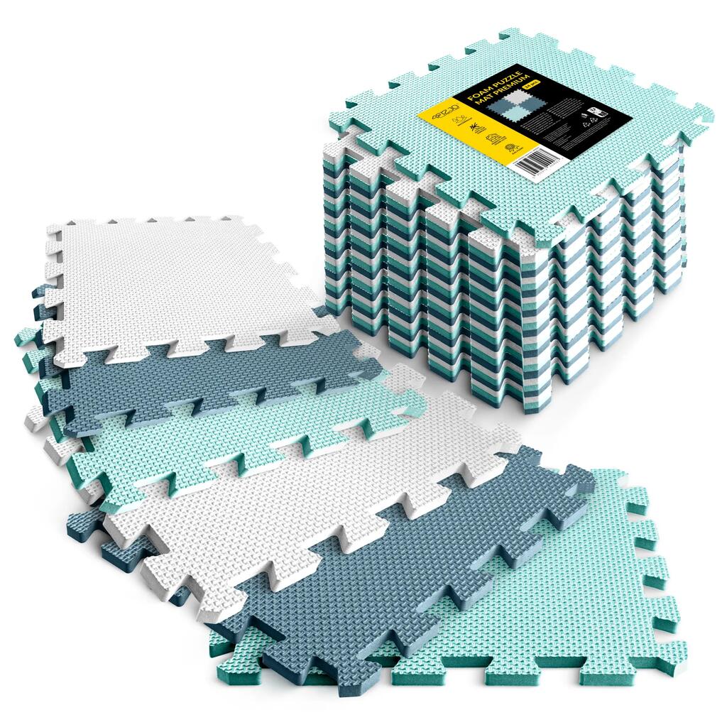 4FIZJO Настилка пъзел за фитнес EVA 24 бр. 30x30x1 см – Противоплъзгаща