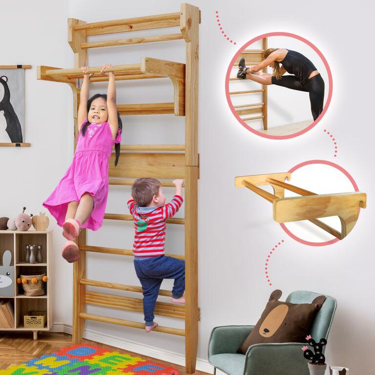 PHYSIONICS Fitness žebřiny 80 x 195 x 14 cm s posuvnou hrazdou 7/7