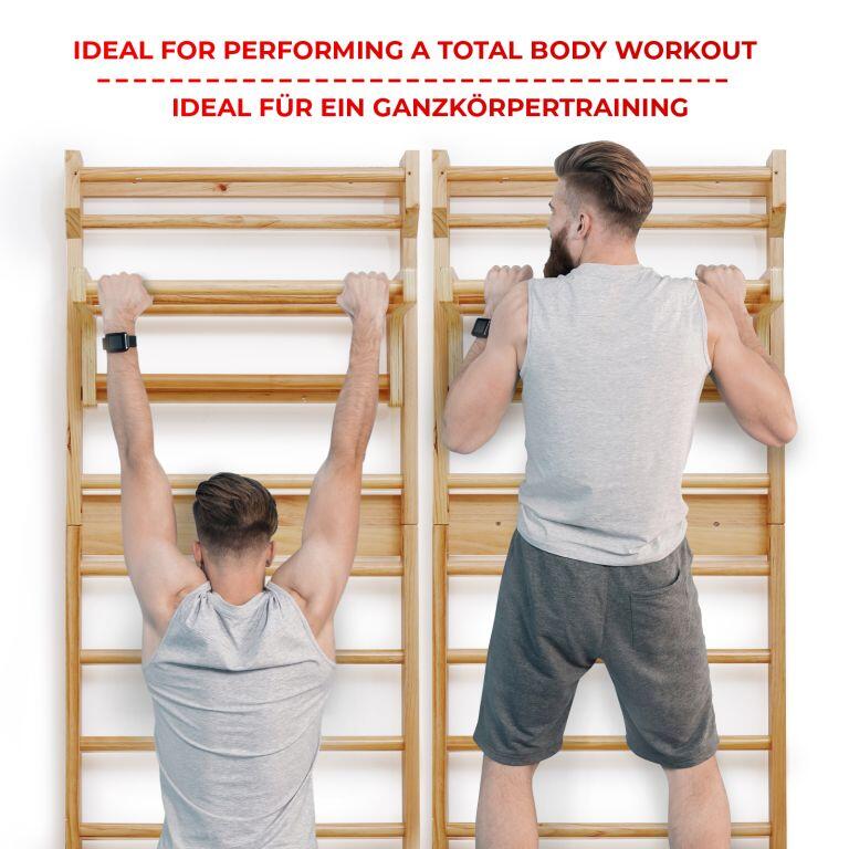 PHYSIONICS Fitness žebřiny 80 x 195 x 14 cm s posuvnou hrazdou 4/7