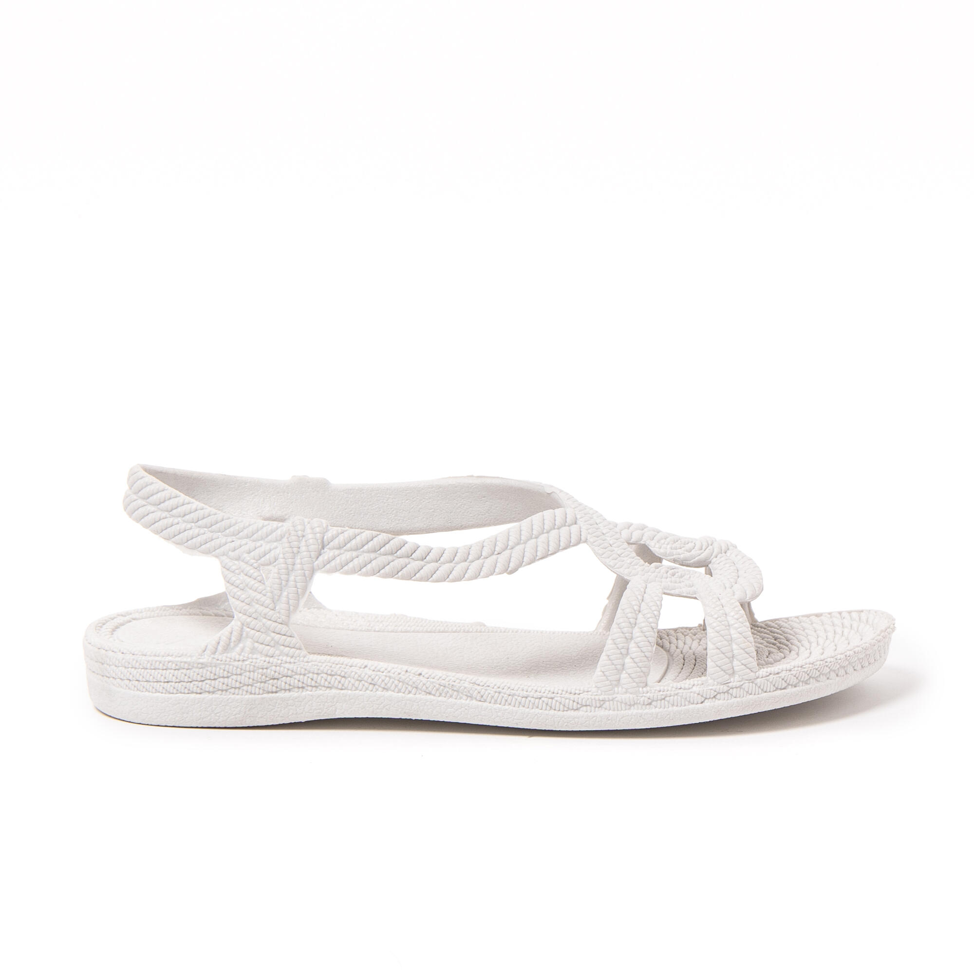 Sandales femme Brasileras blanc avec semelle en gomme 3/8