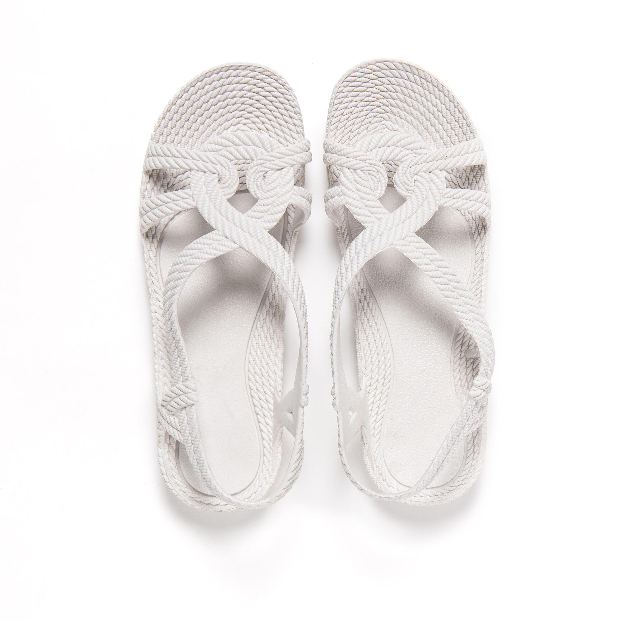 Sandales femme Brasileras blanc avec semelle en gomme 2/8