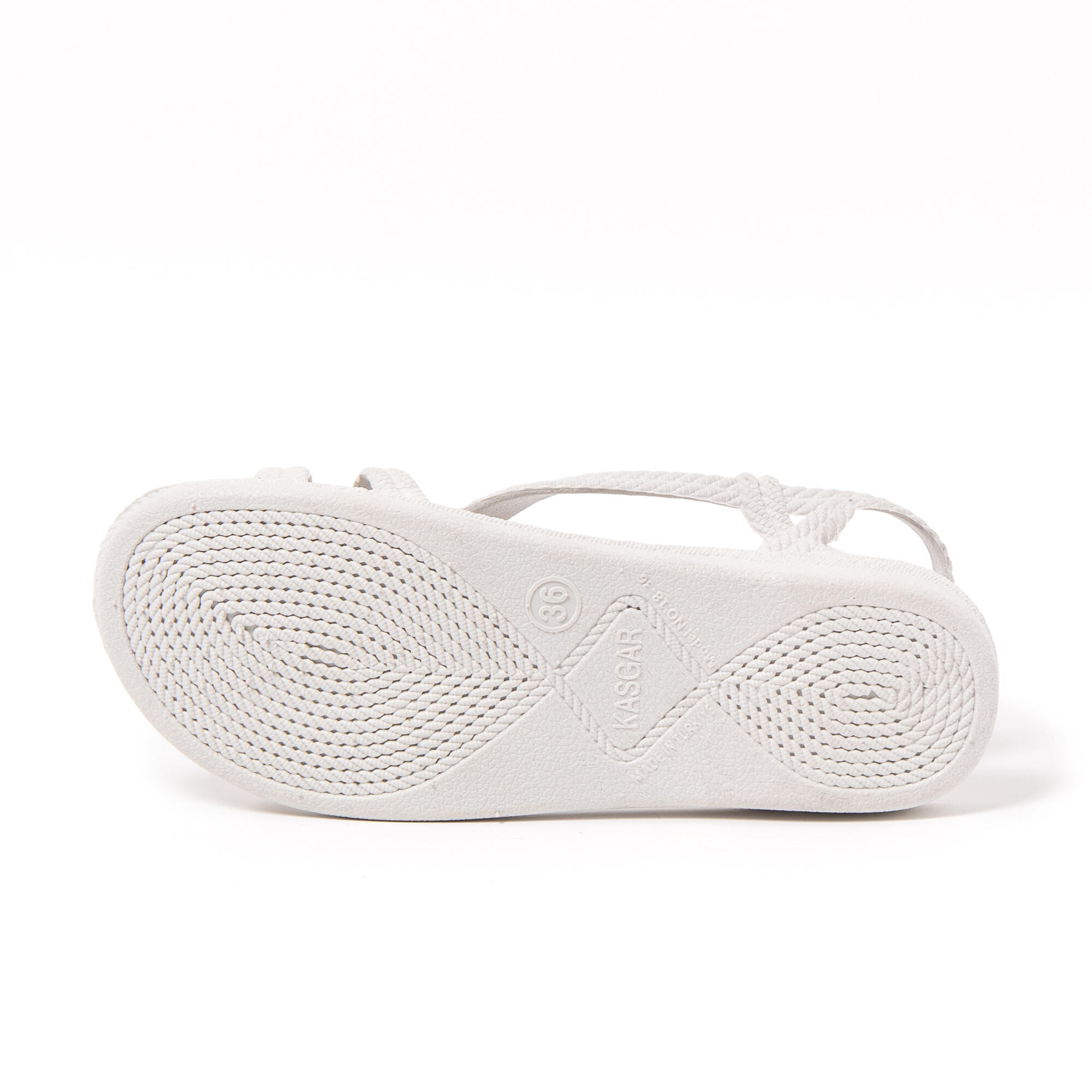 Sandales femme Brasileras blanc avec semelle en gomme 5/8