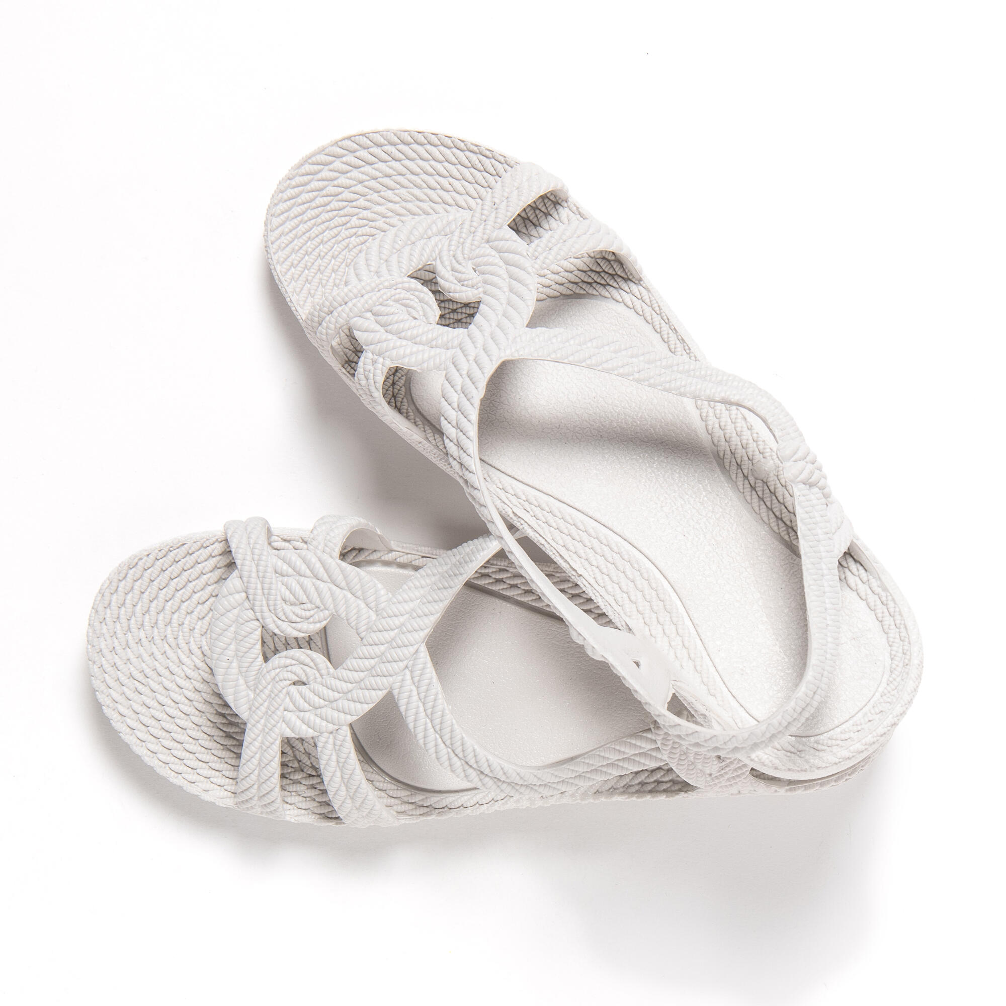 Sandales femme Brasileras blanc avec semelle en gomme 4/8