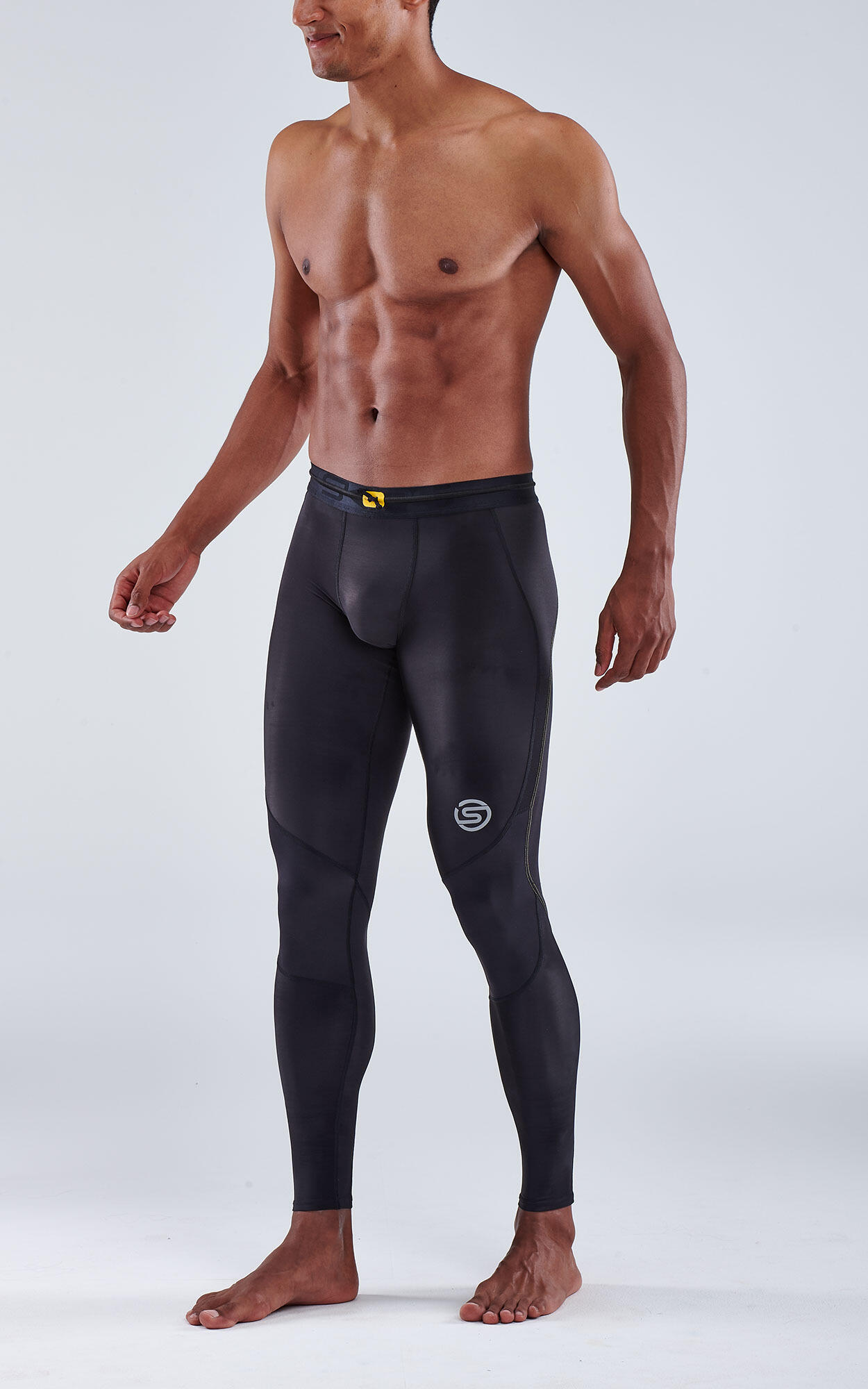 Calça legging longa masculina SKINS Series-3 – Preta – Tamanho XL 4/5