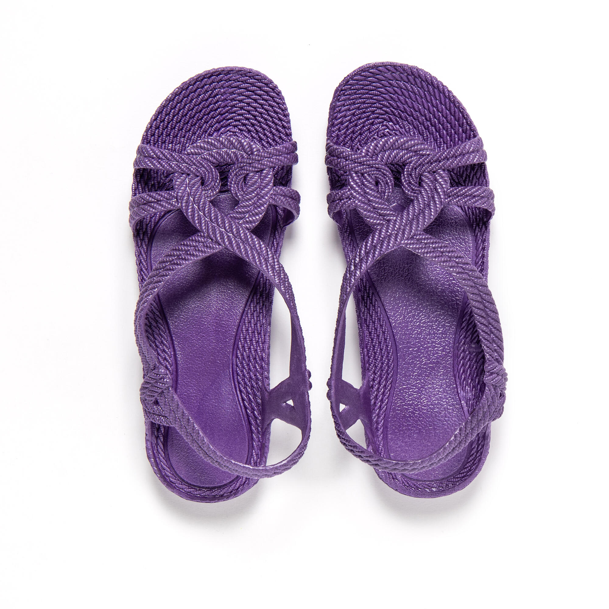 Infradito da spiaggia unisex di colore lilla con suola in gomma 2/8