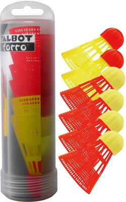 Tube met 6 speedminton shuttles sporti