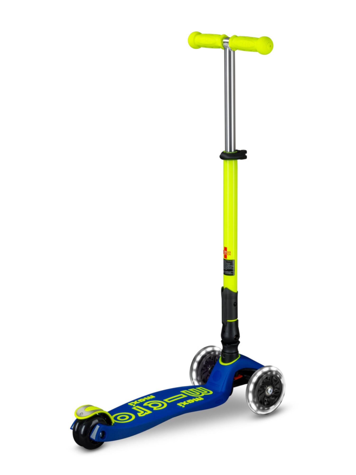 Trottinette enfant Maxi  Deluxe pliable Néon  Canari LED 3/6