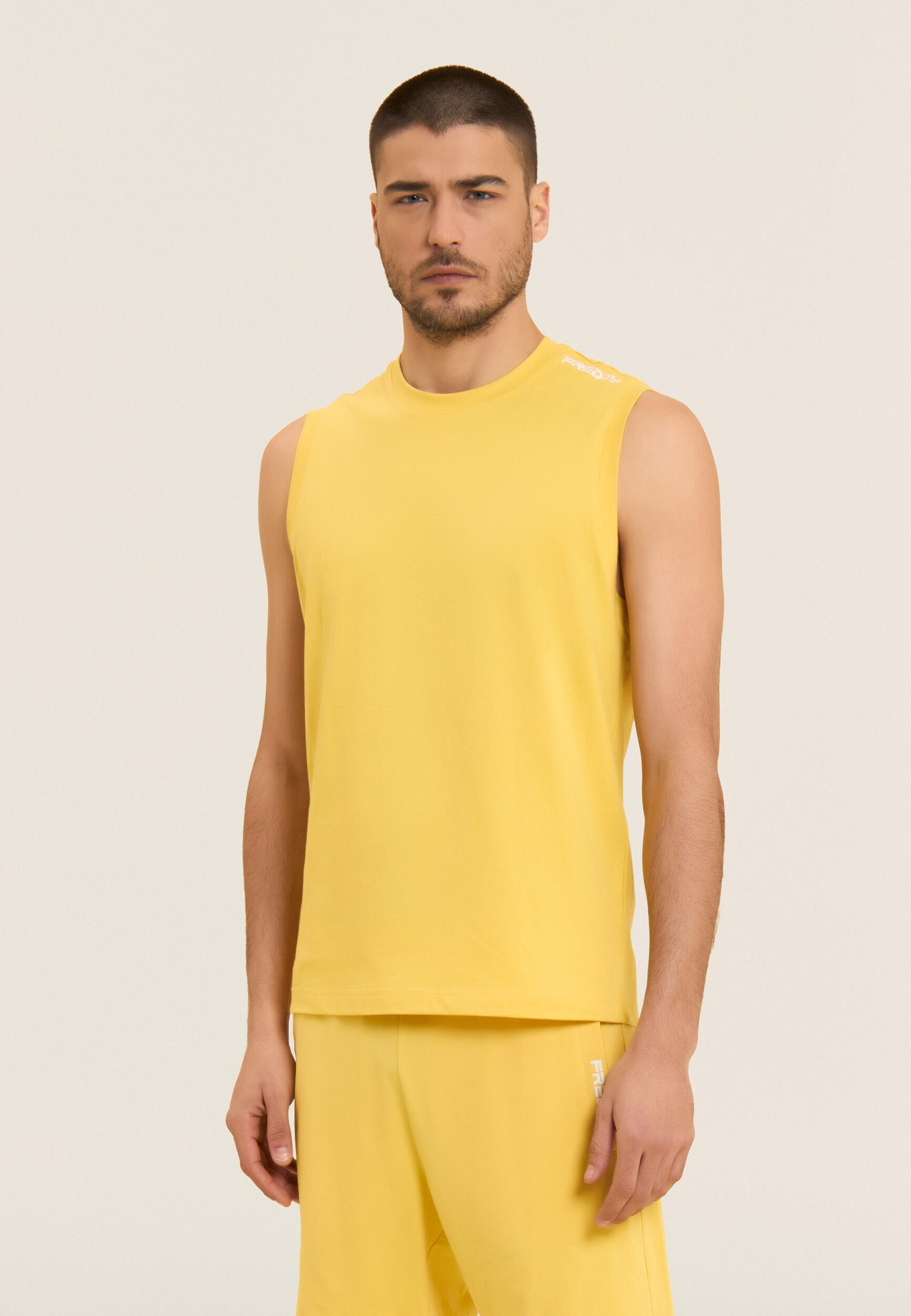 T-shirt sans manches en jersey de coton 2/5