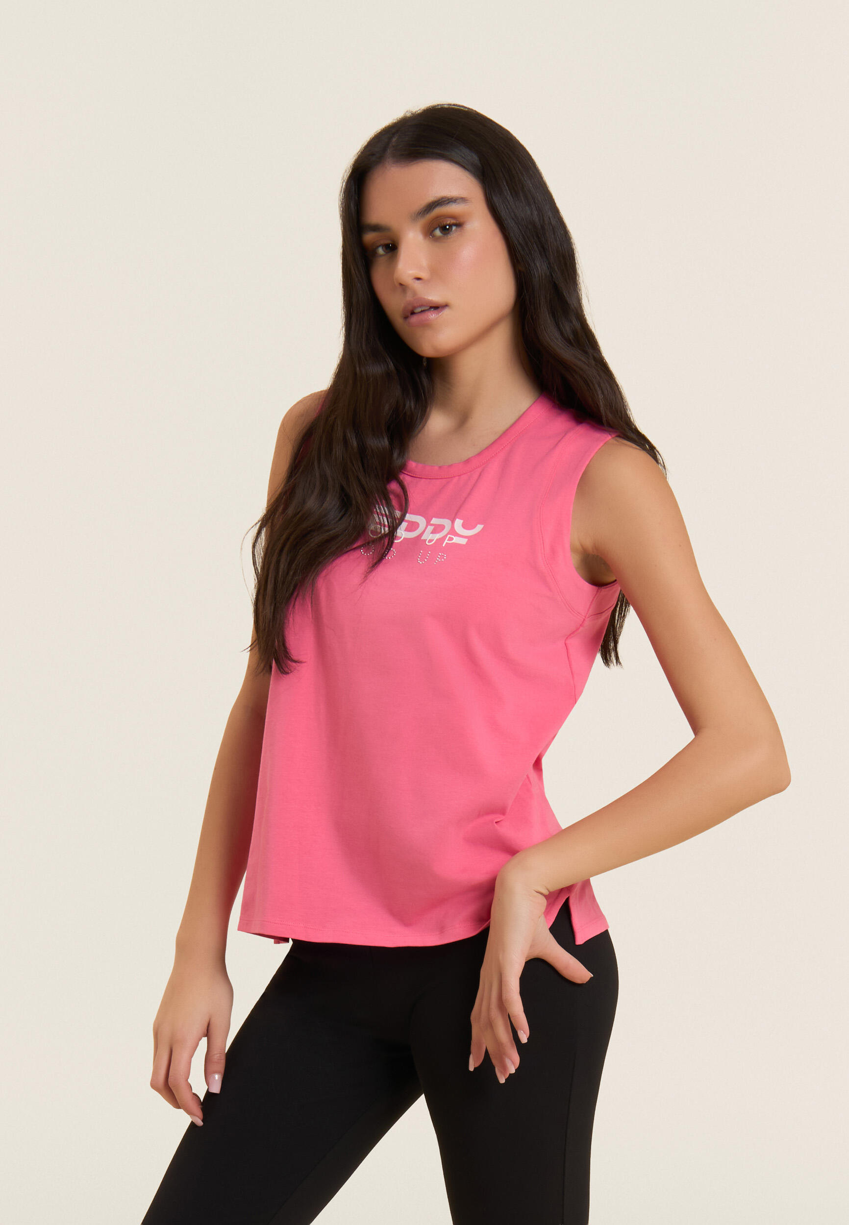 Débardeur en jersey avec le logo FREDDY et le lettrage « Mood Up » 2/5