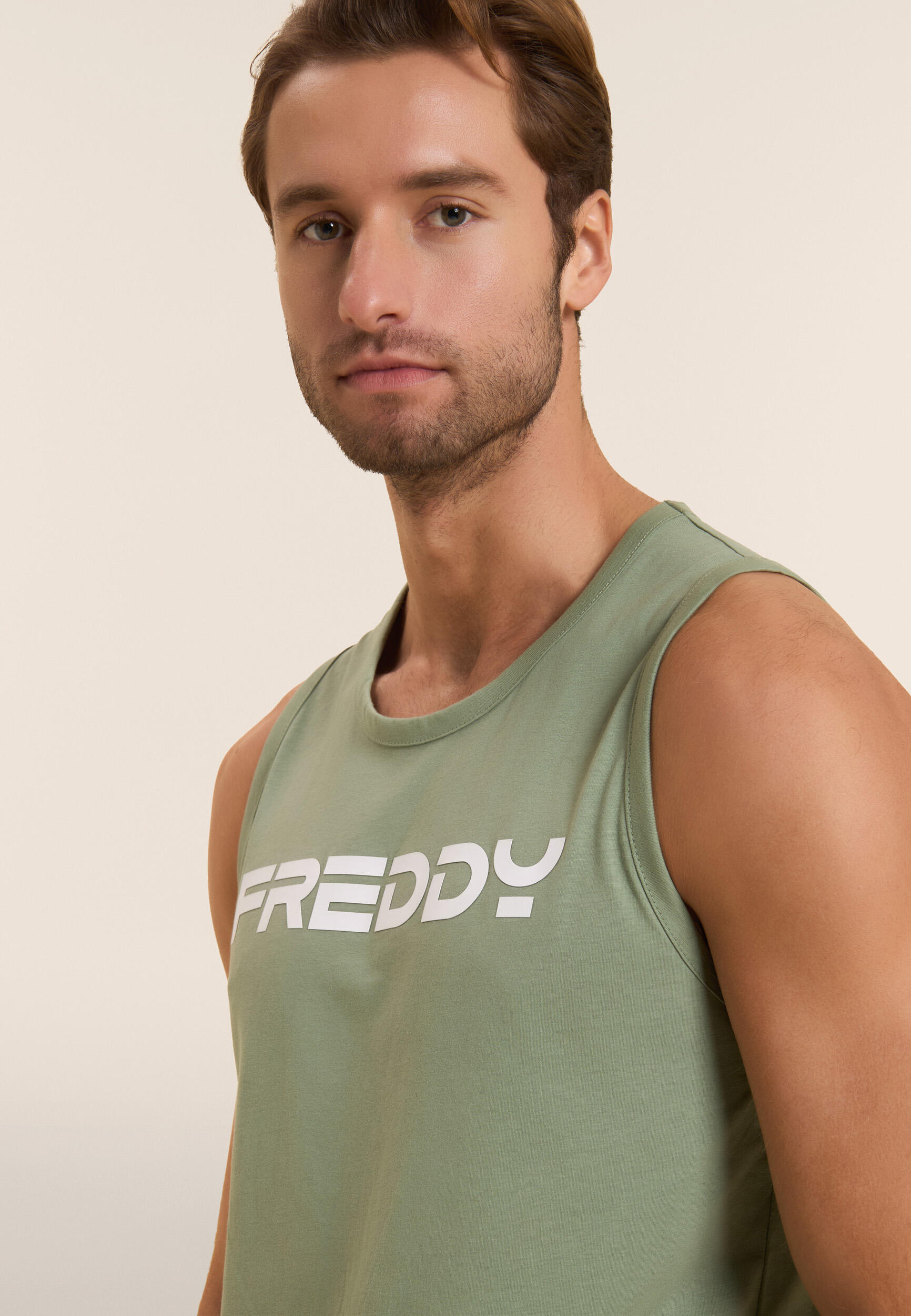 Canotta in cotone con retro vogatore e logo FREDDY 4/5