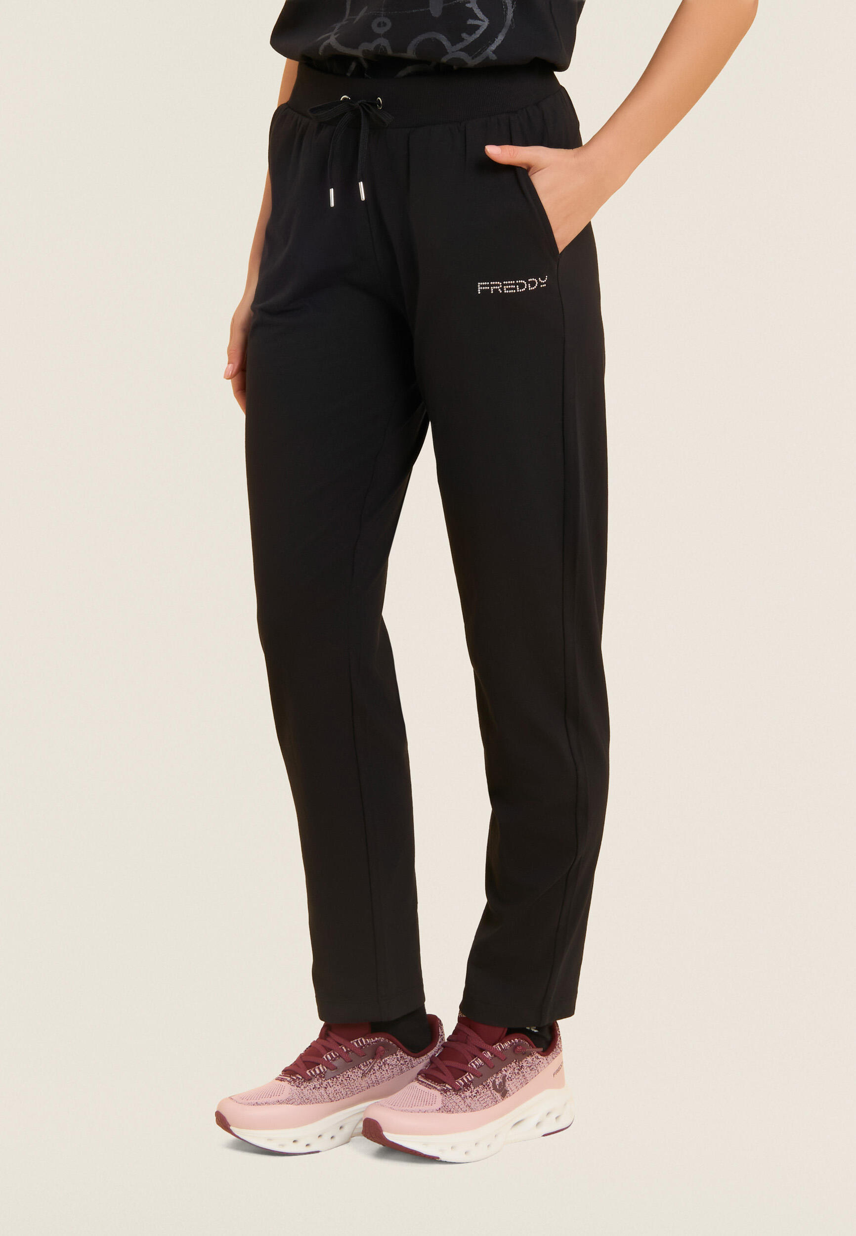 Pantalon de sport à coupe classique, taille côtelée et logo FREDDY 2/5