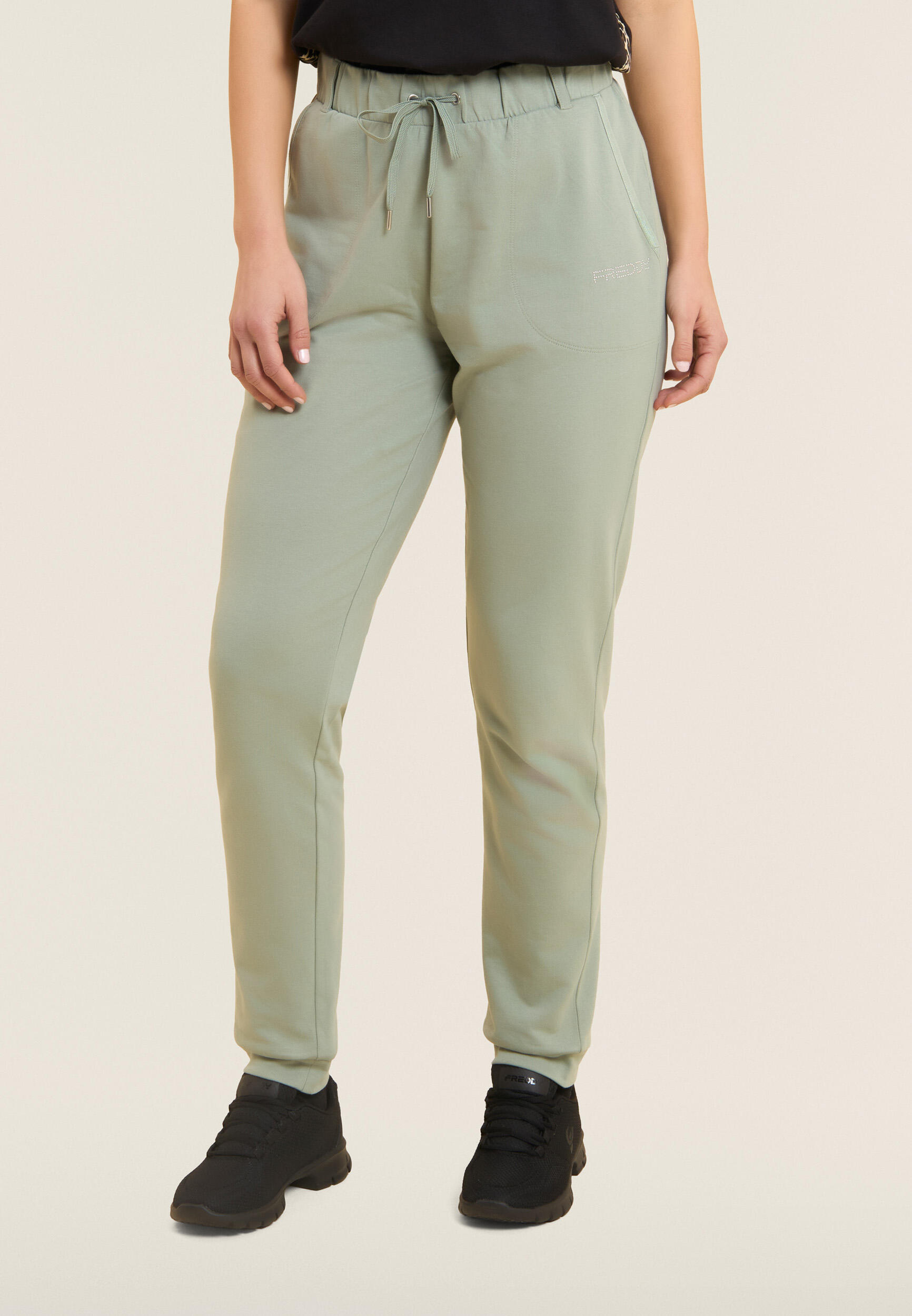 Pantalon de sport en jersey épais avec cordon de serrage et poignets 2/4