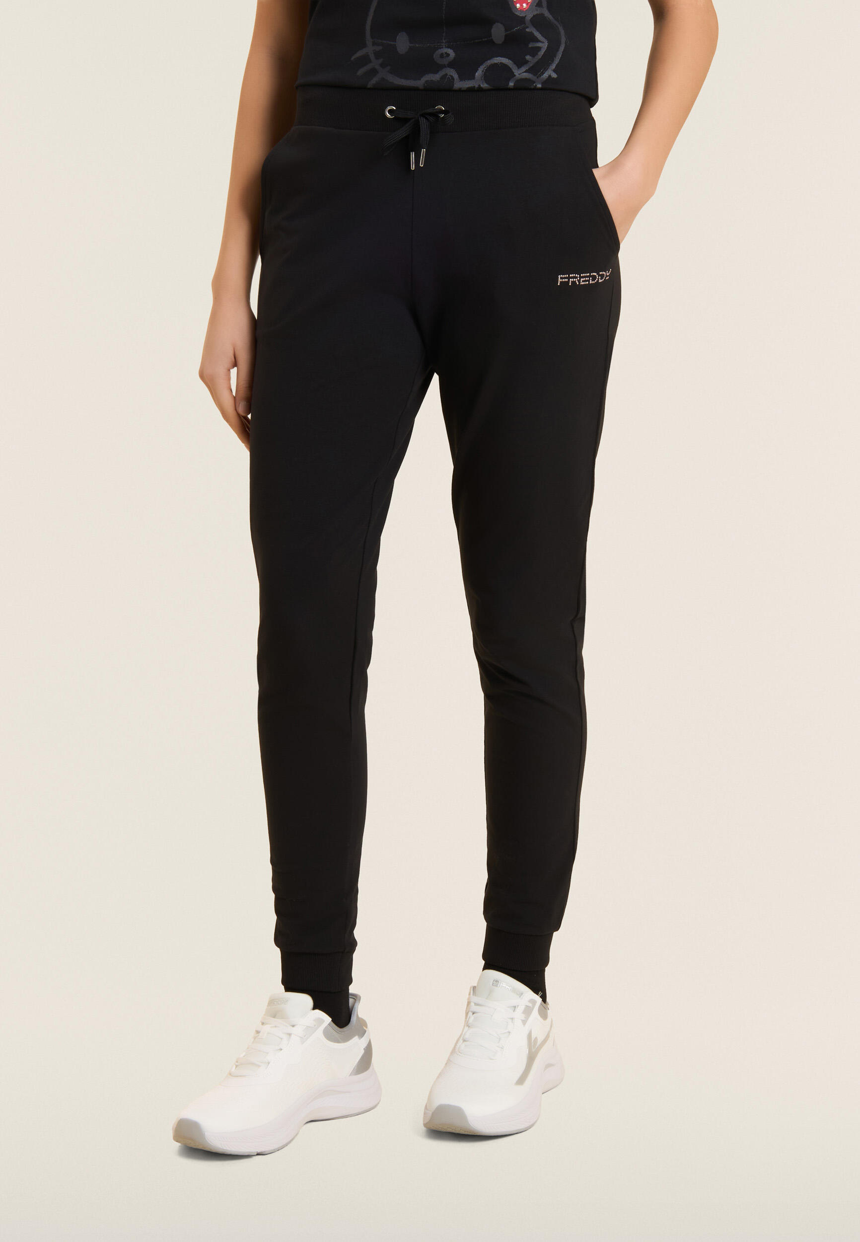 Pantaloni Sportivi con Polsini e Vita in Costina 2/5