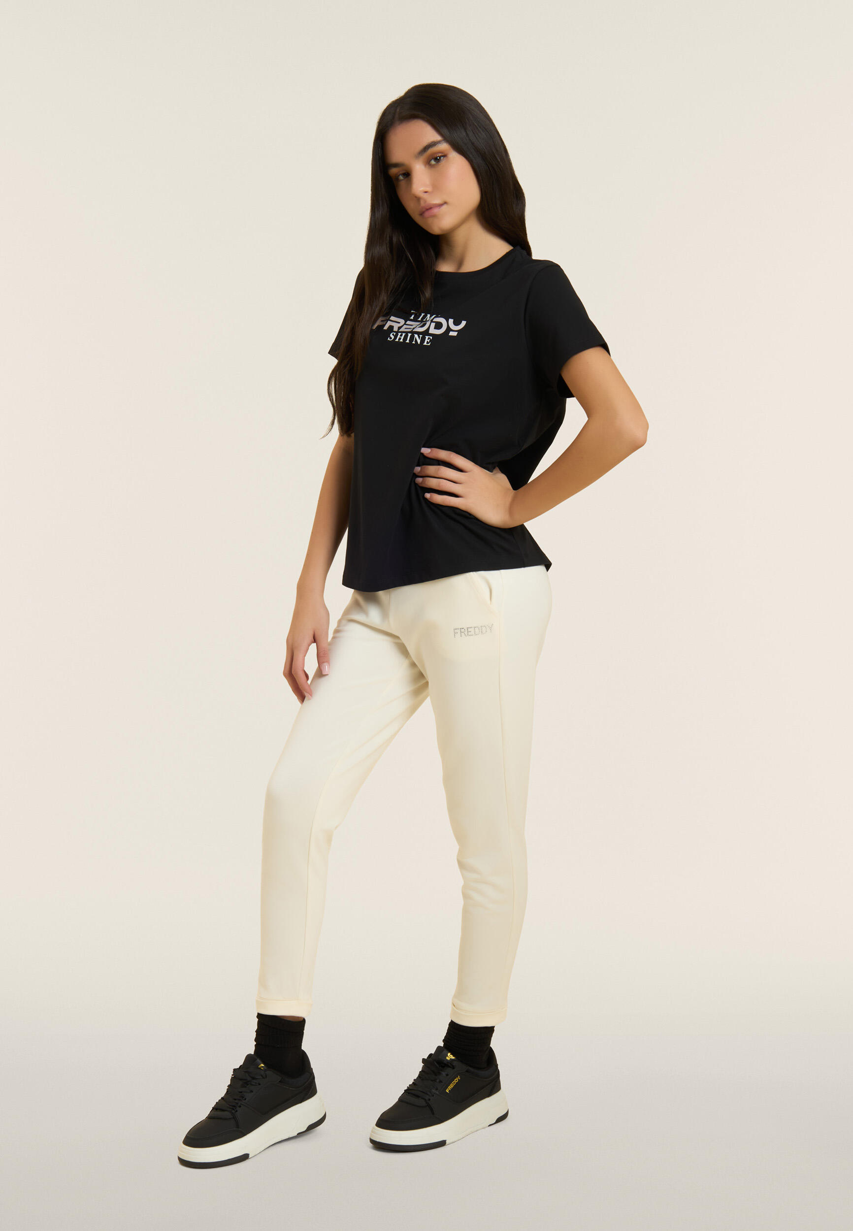 T-shirt coupe confortable avec logo FREDDY et slogan « Time Shine » 5/5