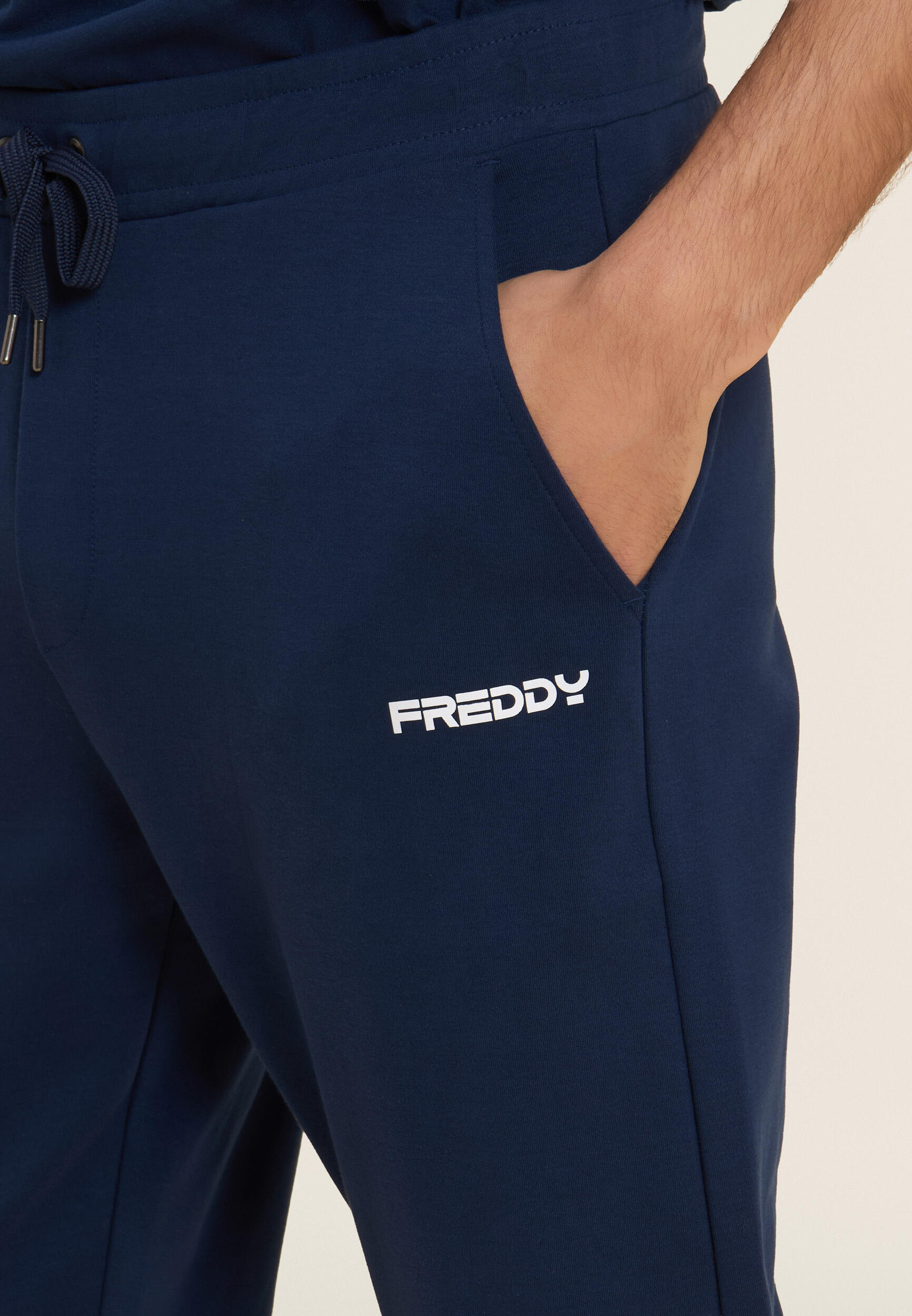 Pantaloni sportivi in cotone a gamba dritta 4/5