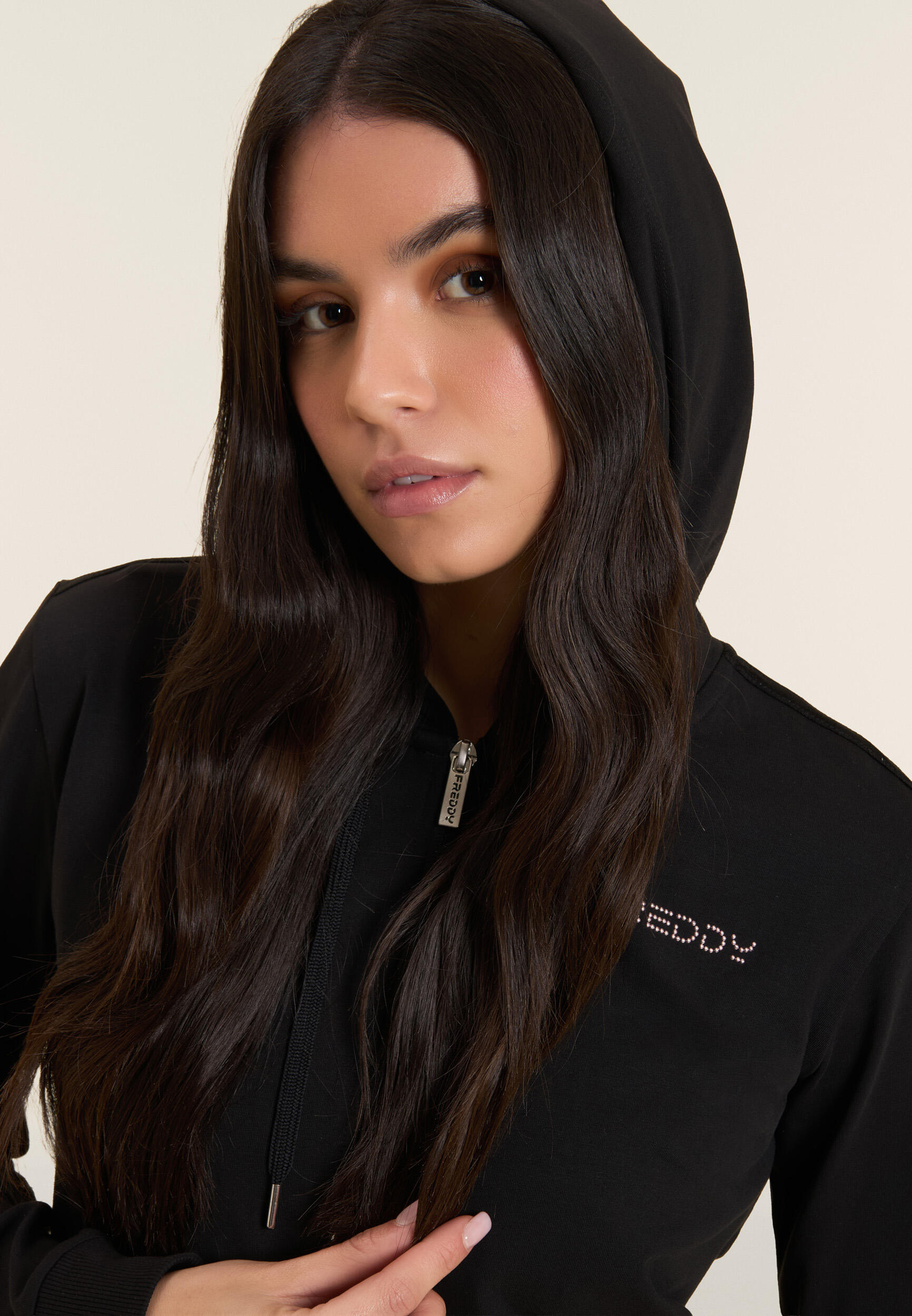 Felpa Cappuccio con Zip e Logo FREDDY 4/5