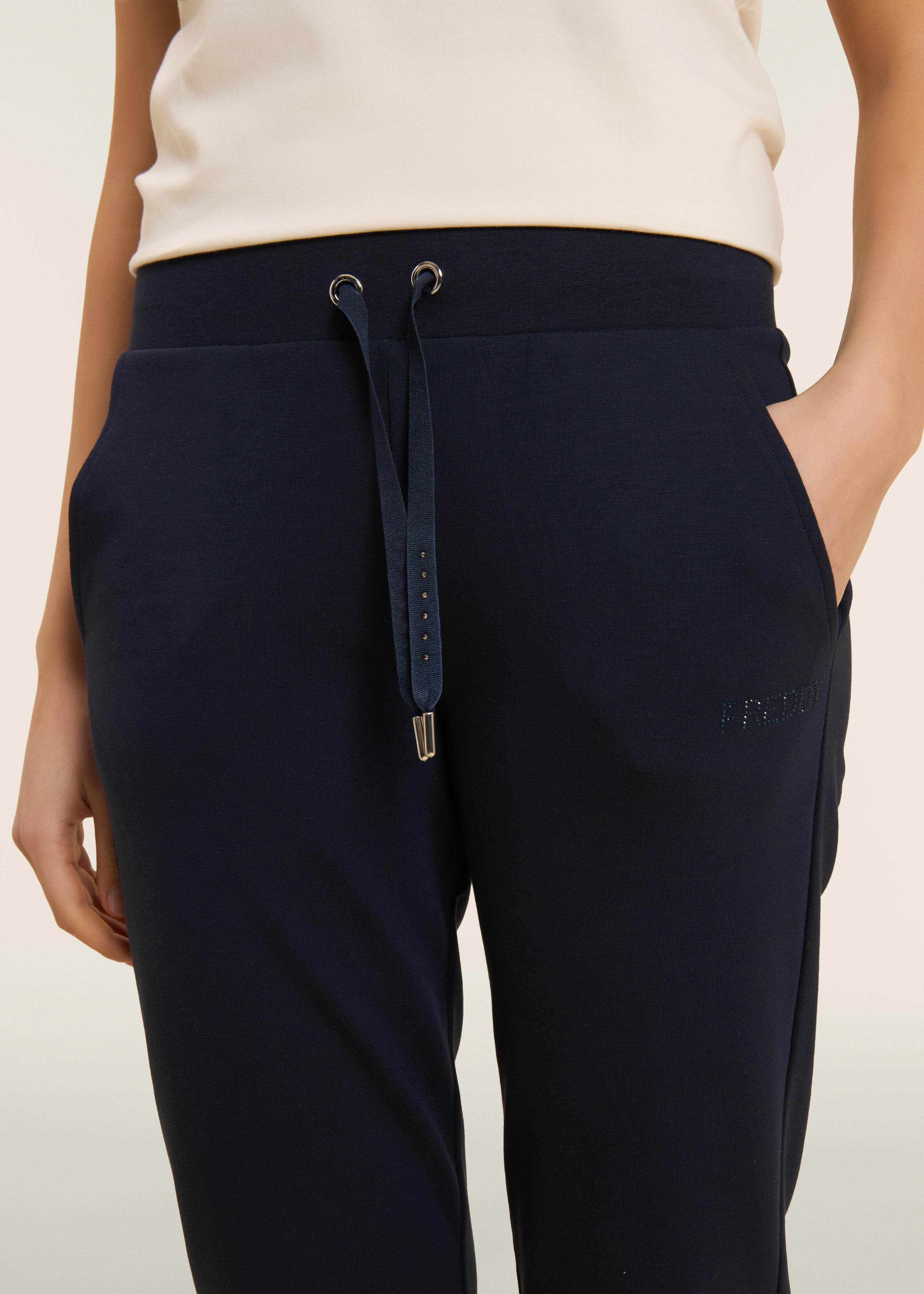 Pantalon de sport avec bas côtelés et paillettes 4/5