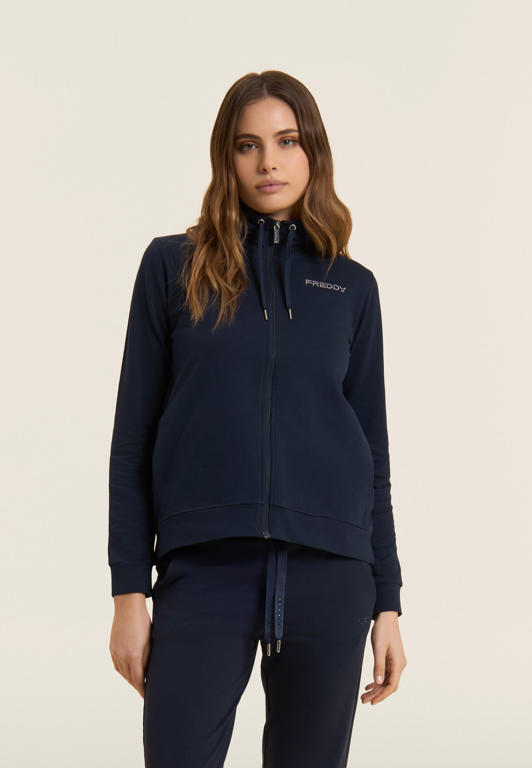 Felpa Comfort Fit Collo Alto con Zip e Logo FREDDY 2/5