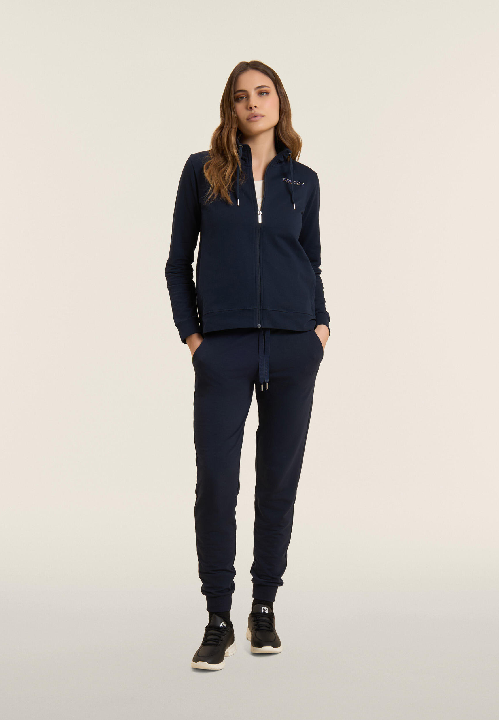Felpa Comfort Fit Collo Alto con Zip e Logo FREDDY 5/5