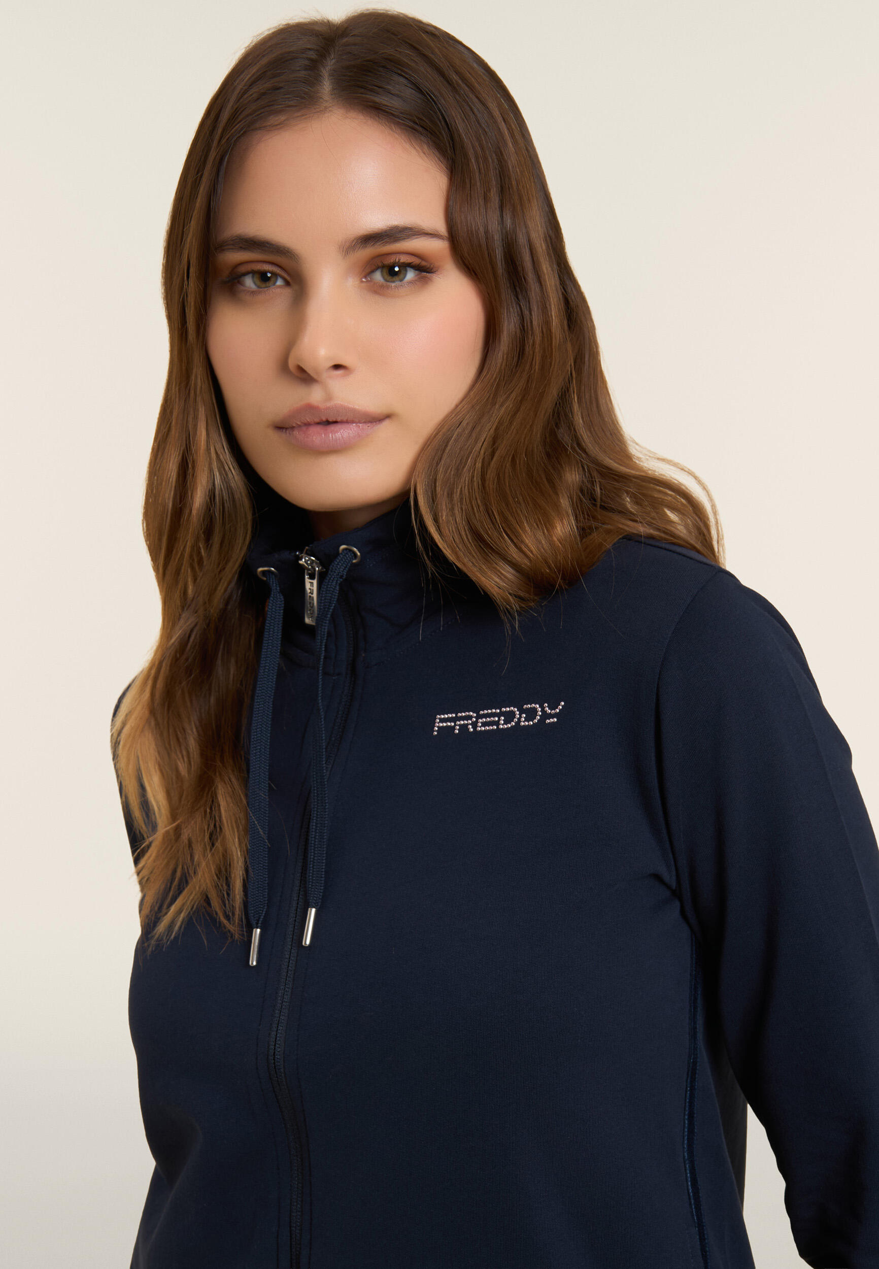 Felpa Comfort Fit Collo Alto con Zip e Logo FREDDY 4/5