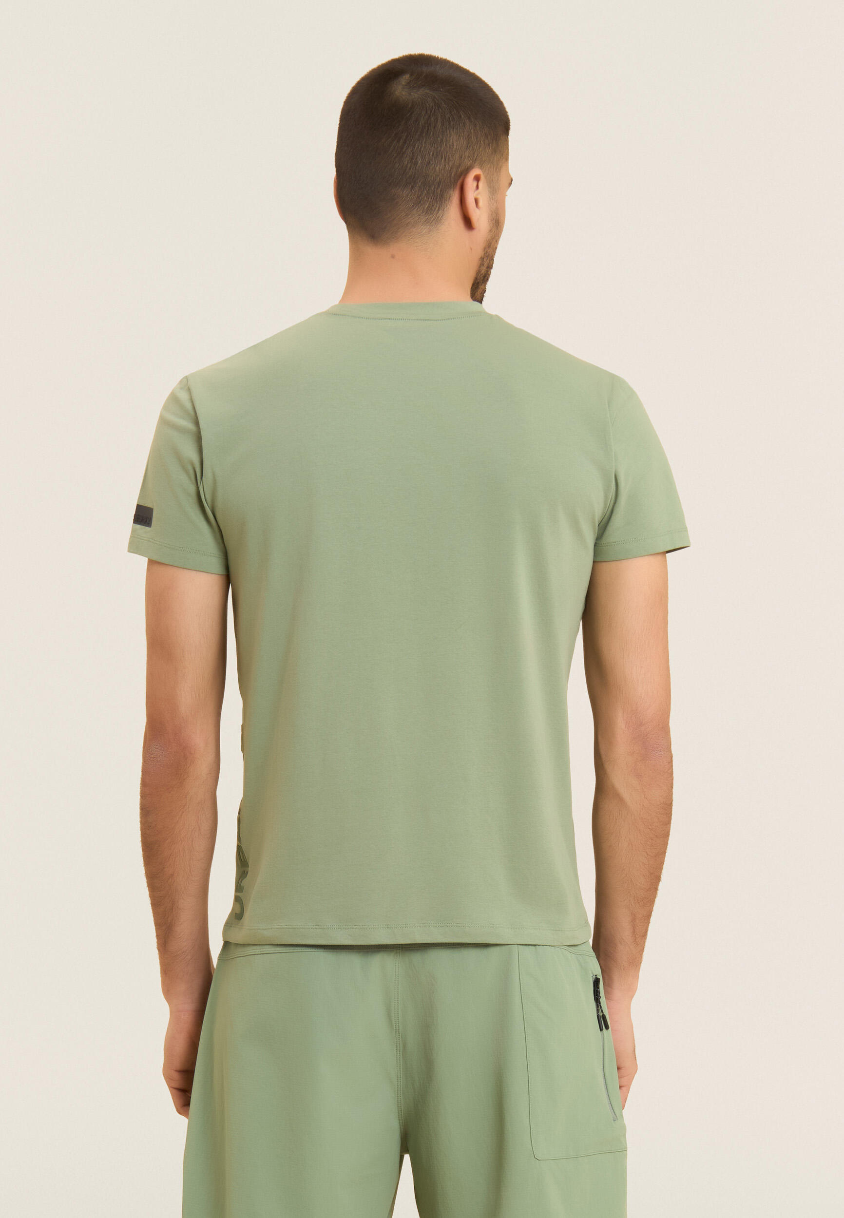 T-shirt Cotone Elasticizzato con Stampa Urban Tech 3/4