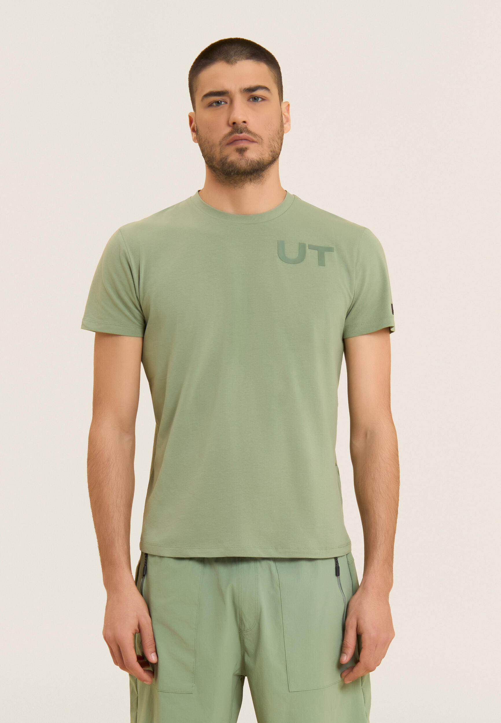T-shirt Cotone Elasticizzato con Stampa Urban Tech 2/4