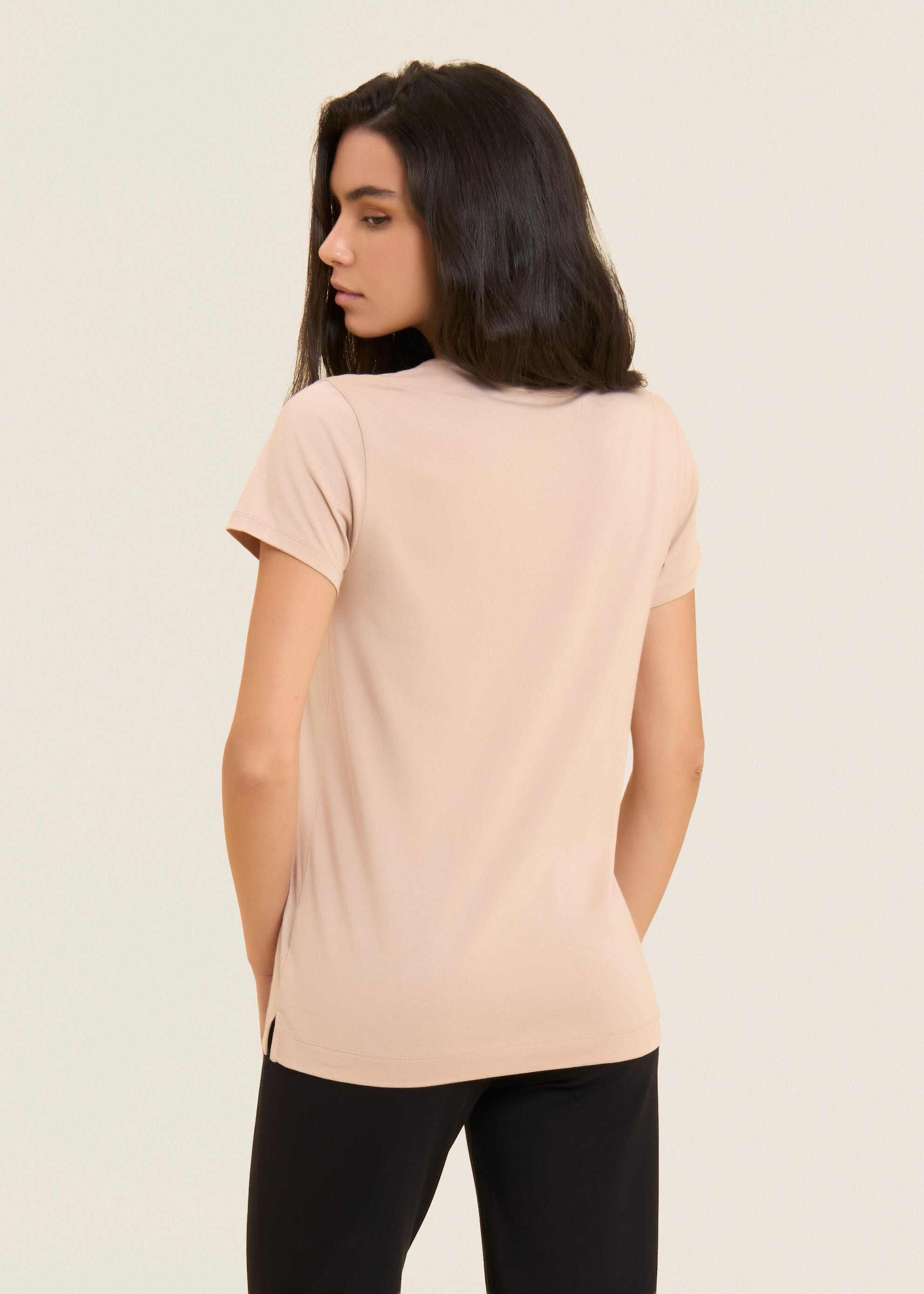 T-shirt met korte mouwen en FREDDY-logo in strass-steentjes 3/4