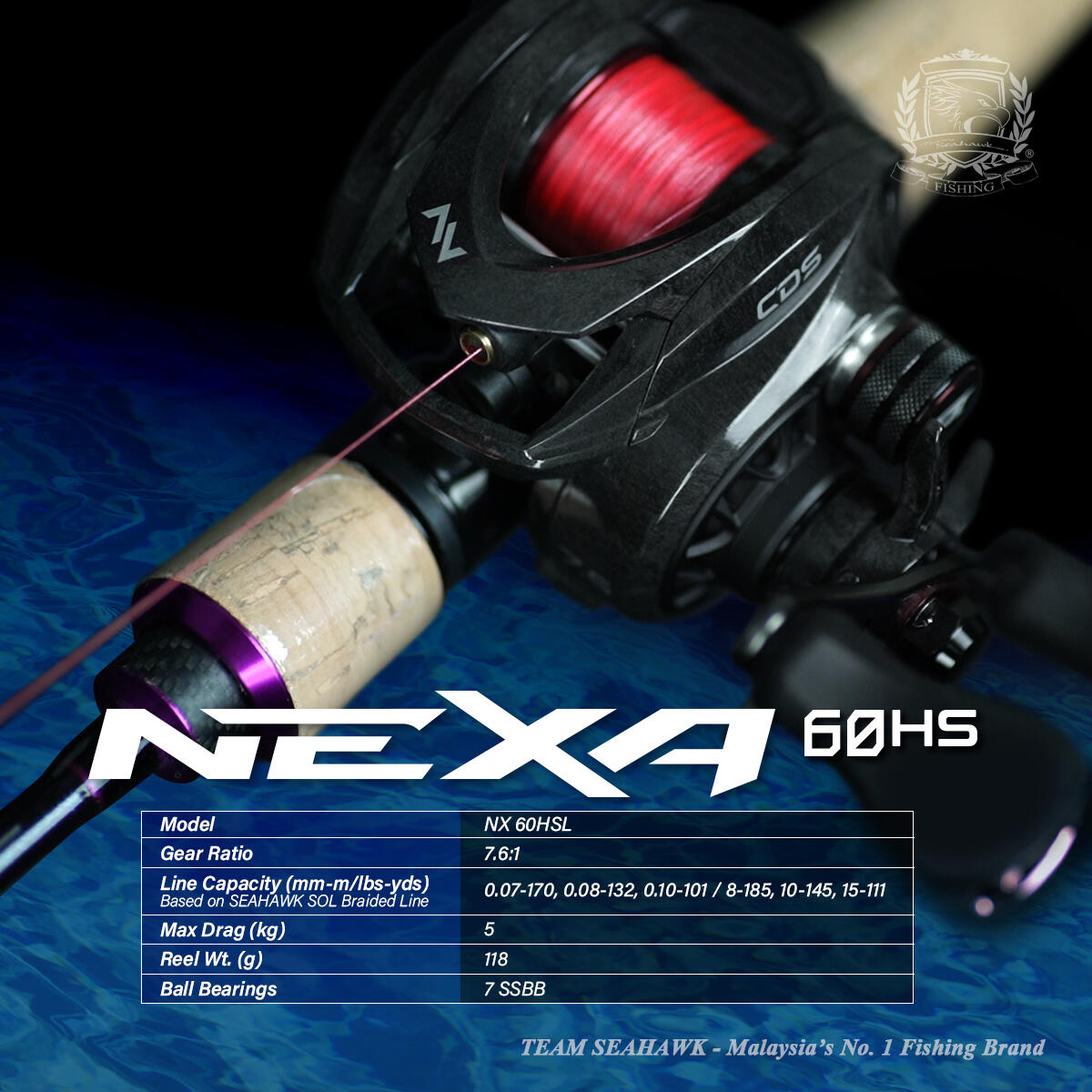 NEXA 60HSL GR:7.6:1 BAITCASTING REEL
