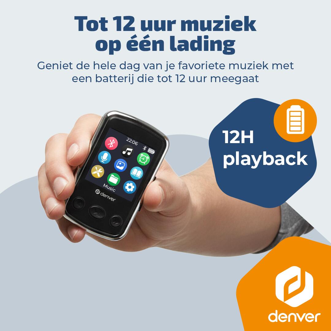 Denver MP3 Speler - SD kaart tot 128GB - Incl. Oordopjes - MPS320B - Zwart 2/7
