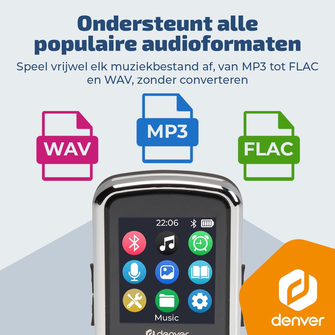Denver MP3 Speler - SD kaart tot 128GB - Incl. Oordopjes - MPS320B - Zwart 7/7