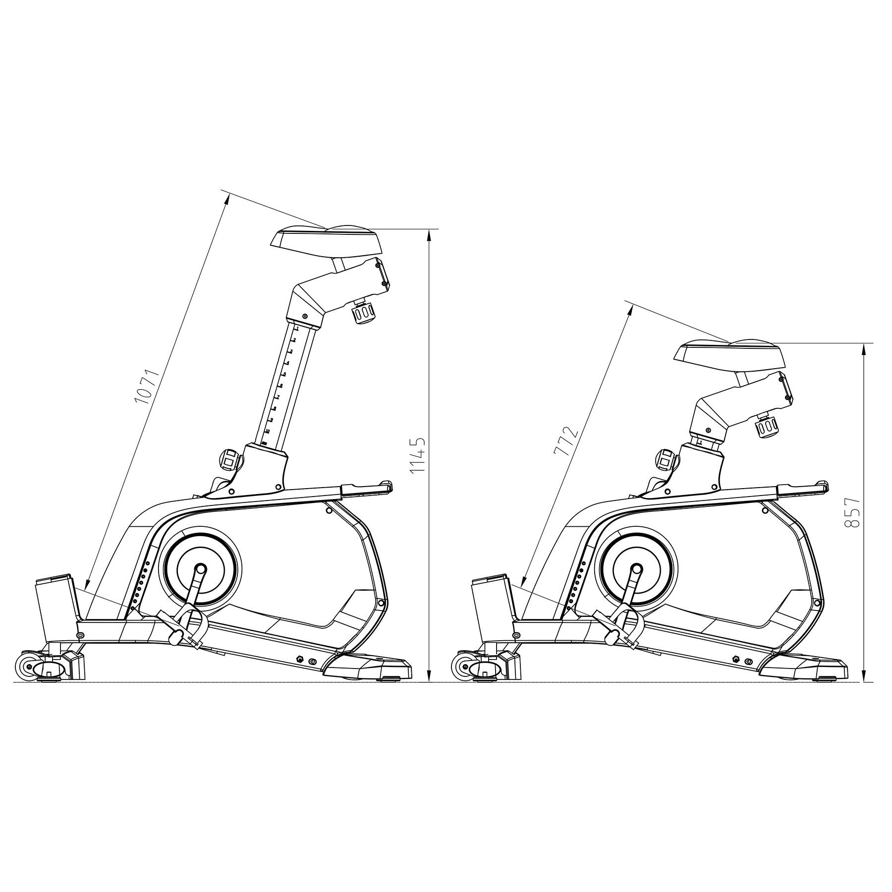 Elektromagnetisches Heimtrainer-Fahrrad HMS Premium M1844-i 3/7