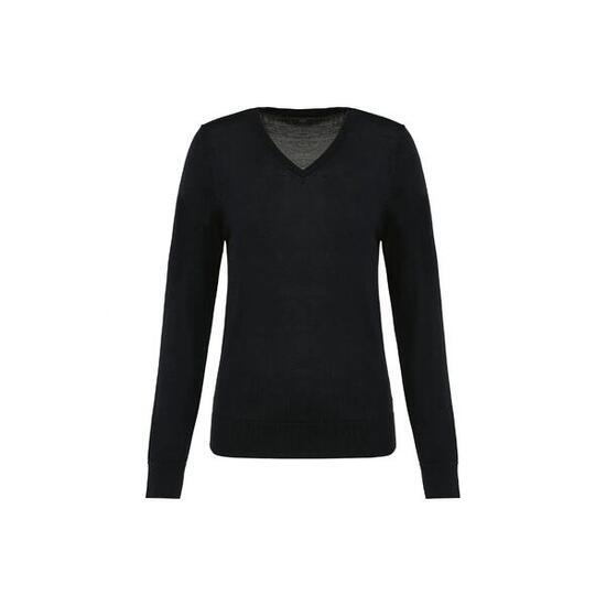 Merino-Pullover mit V-Ausschnitt, Damen Kariban Premium